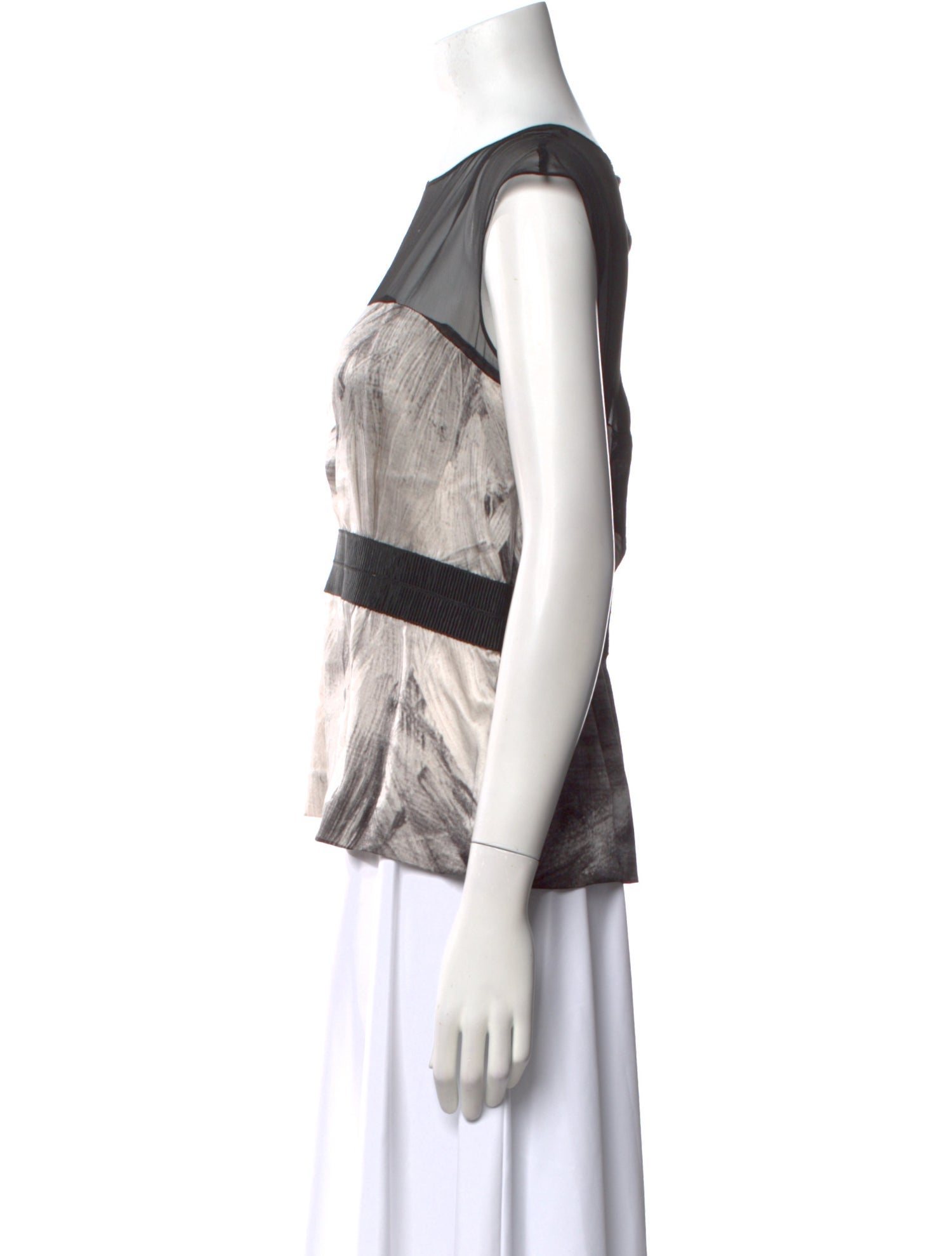 Alberta Ferretti Silk Scoop Neck Top