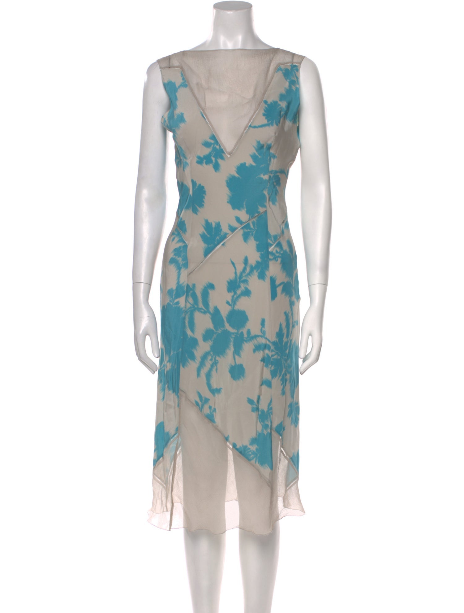 Alberta Ferretti Printed Midi Length Dress