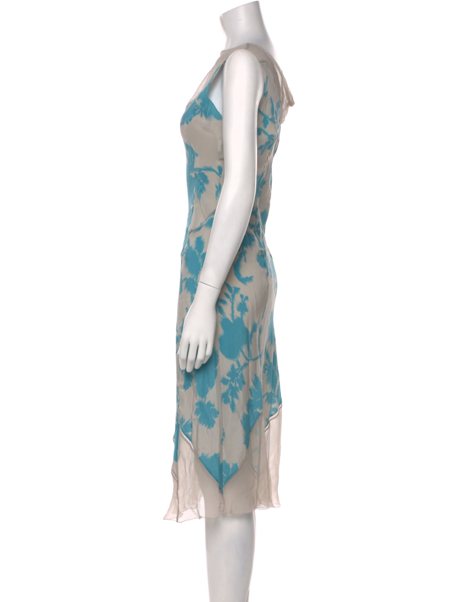 Alberta Ferretti Printed Midi Length Dress