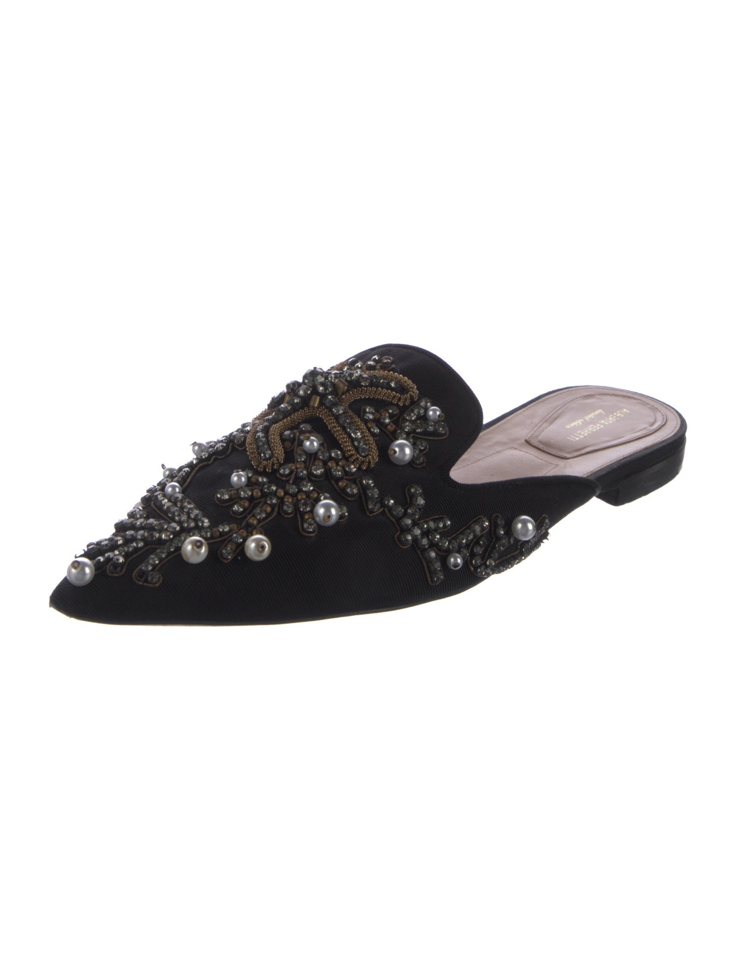 Alberta Ferretti Embroidered Accent Mules