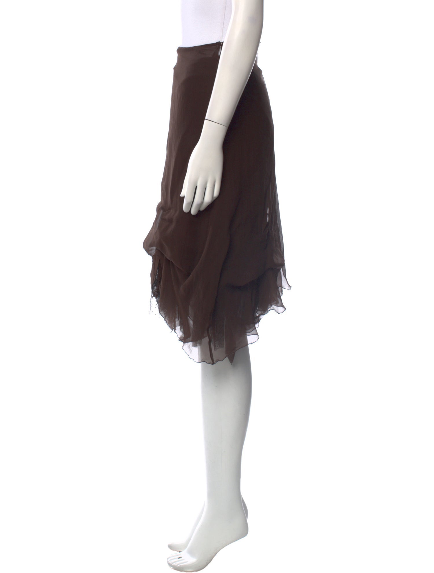 Alberta Ferretti Silk Midi Length Skirt