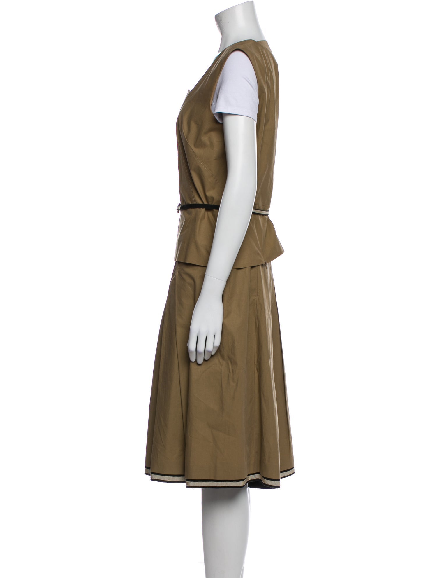 Alberta Ferretti Grosgrain Trim Skirt Set