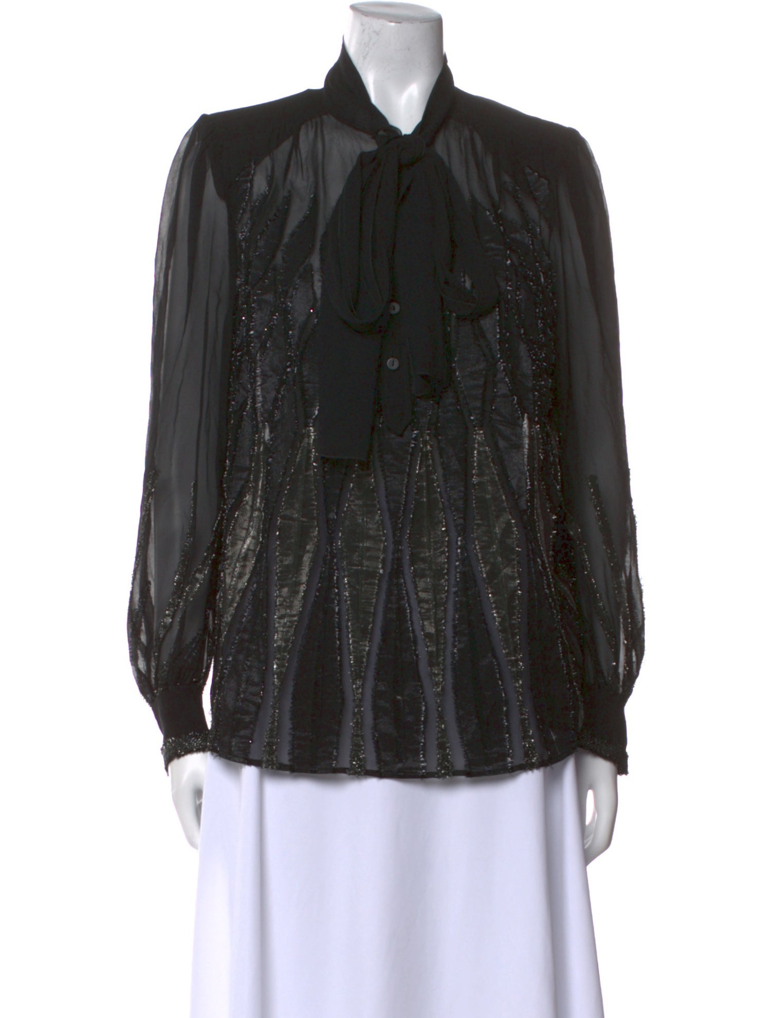 Alberta Ferretti Silk Long Sleeve Blouse