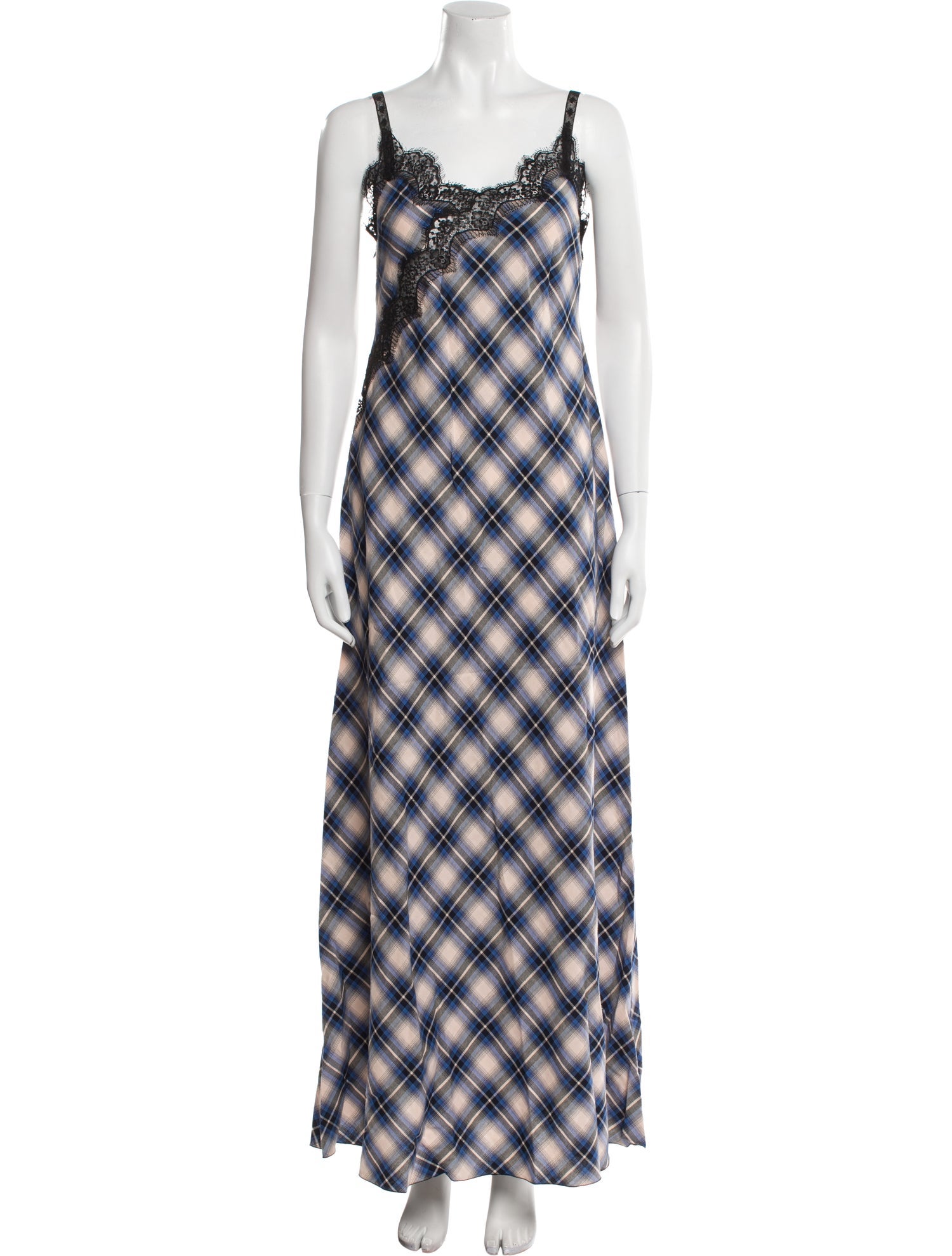 Alberta Ferretti Plaid Print Long Dress w/ Tags