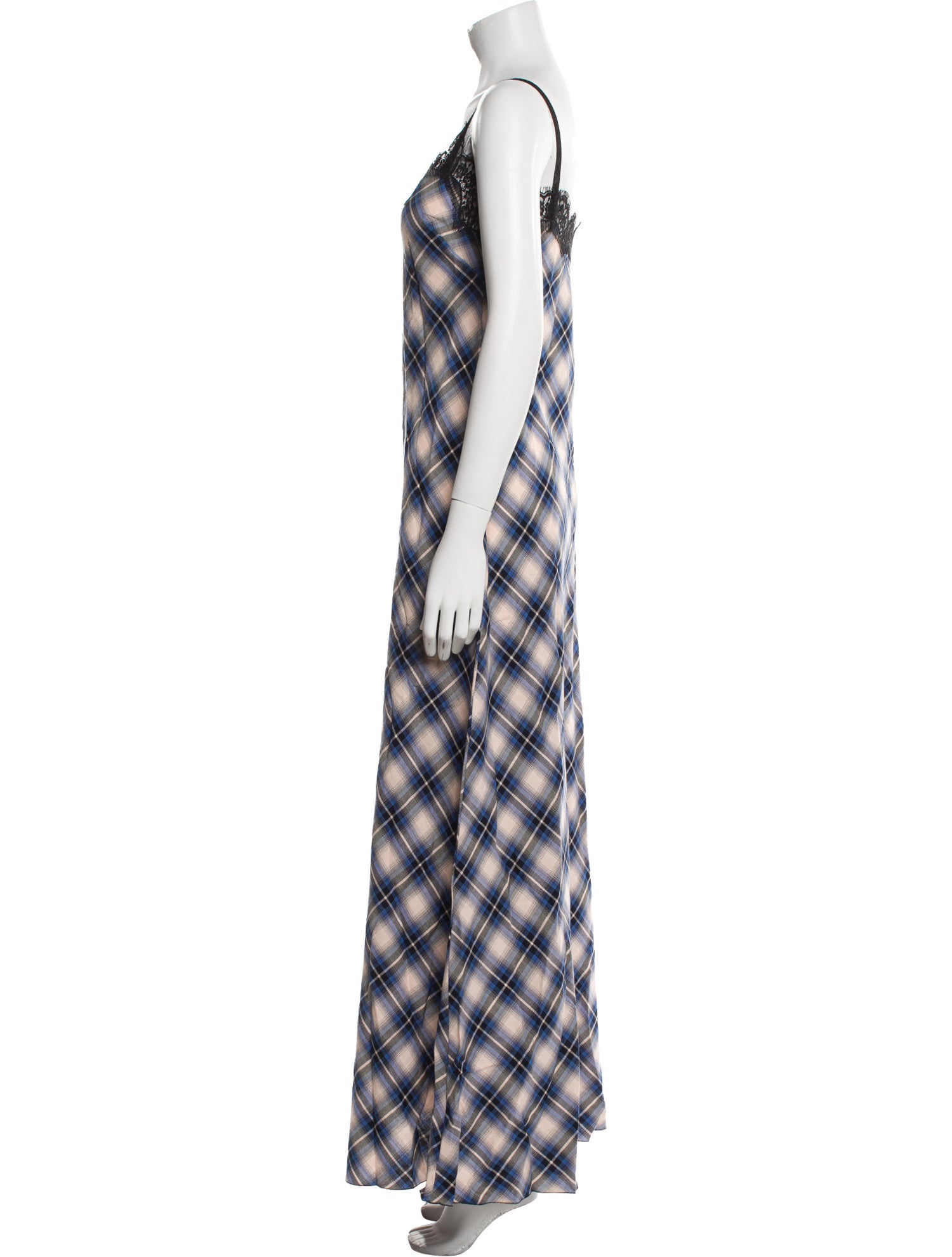 Alberta Ferretti Plaid Print Long Dress w/ Tags