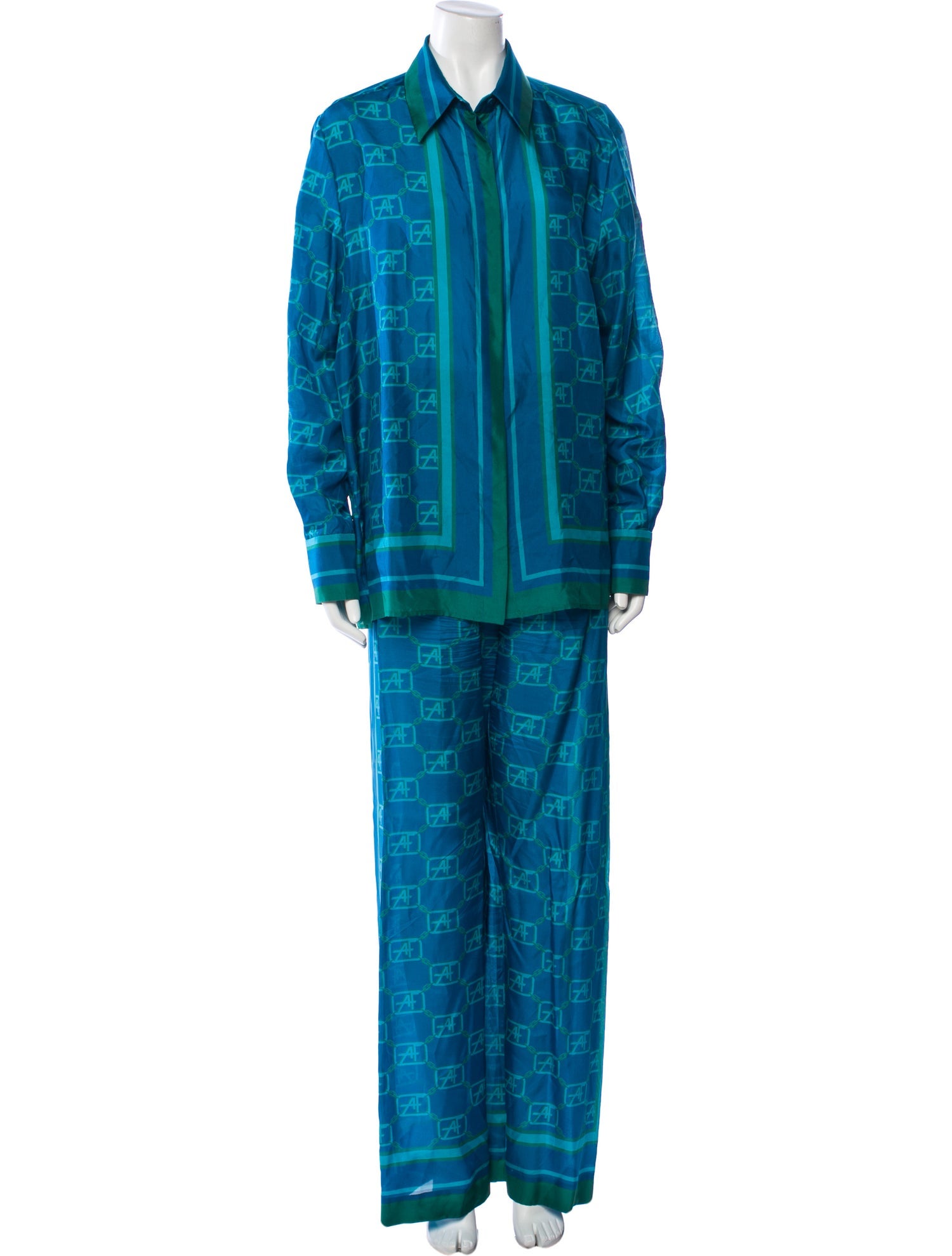 Alberta Ferretti Silk Printed Pant Set