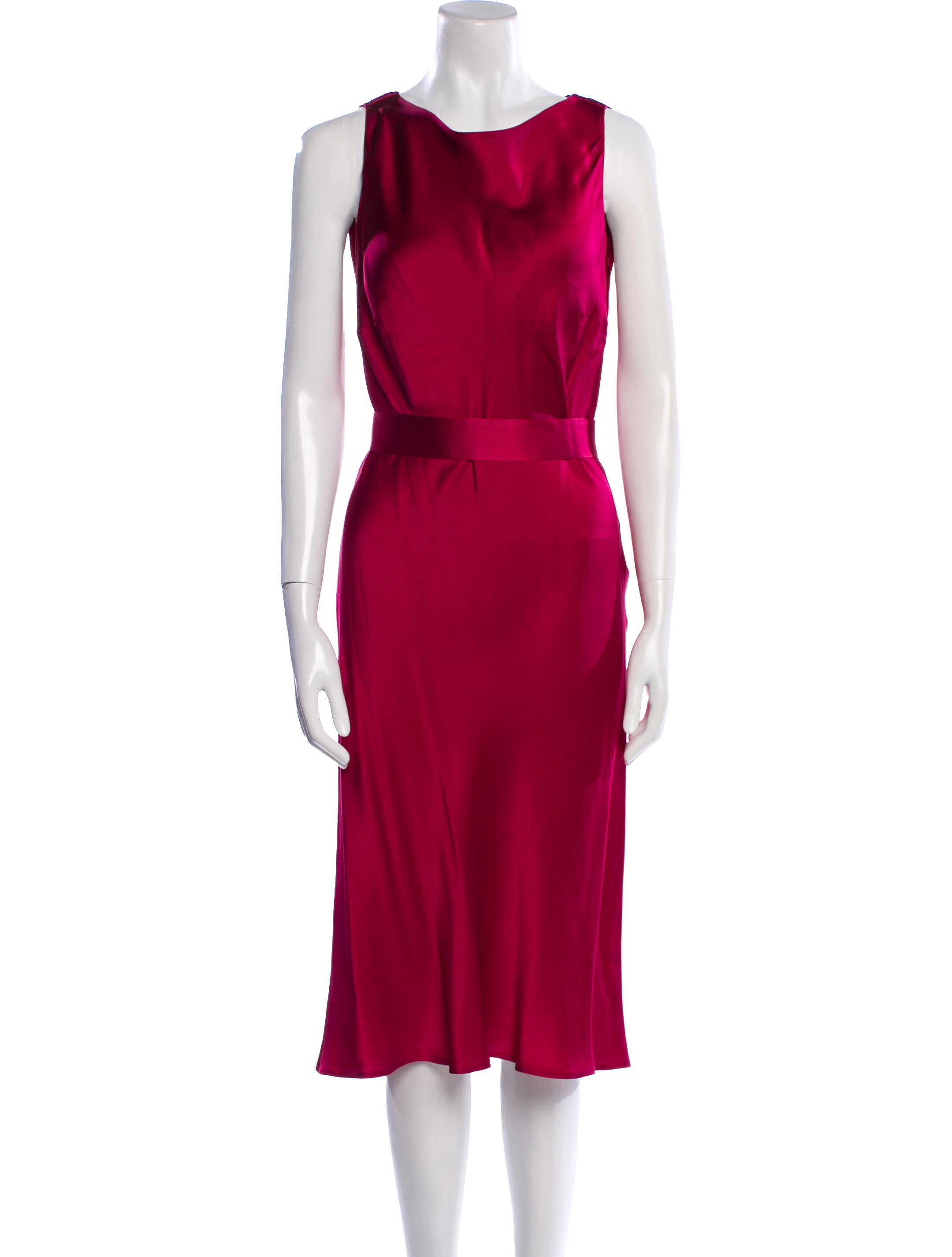 Alberta Ferretti Bateau Neckline Midi Length Dress