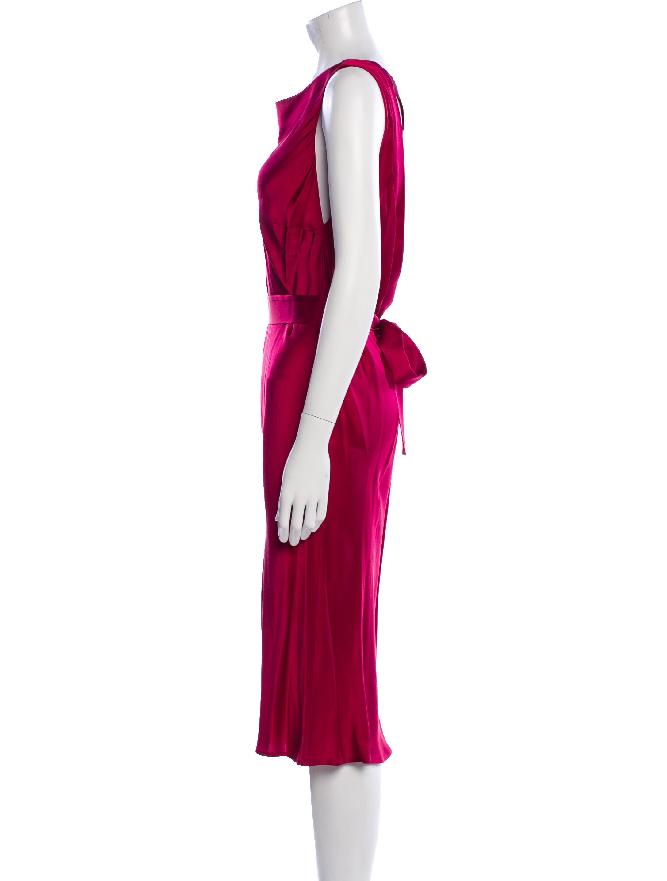 Alberta Ferretti Bateau Neckline Midi Length Dress