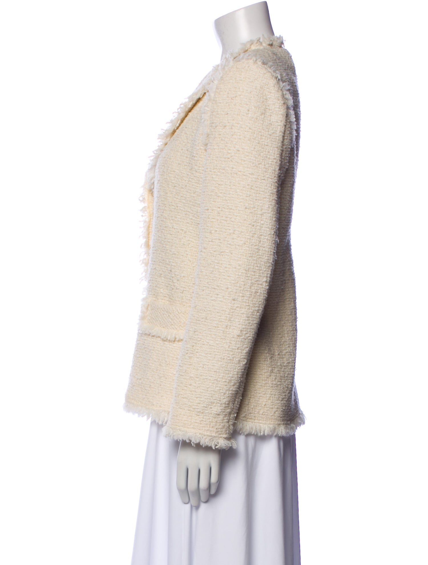 Alberta Ferretti Virgin Wool Tweed Pattern Blazer