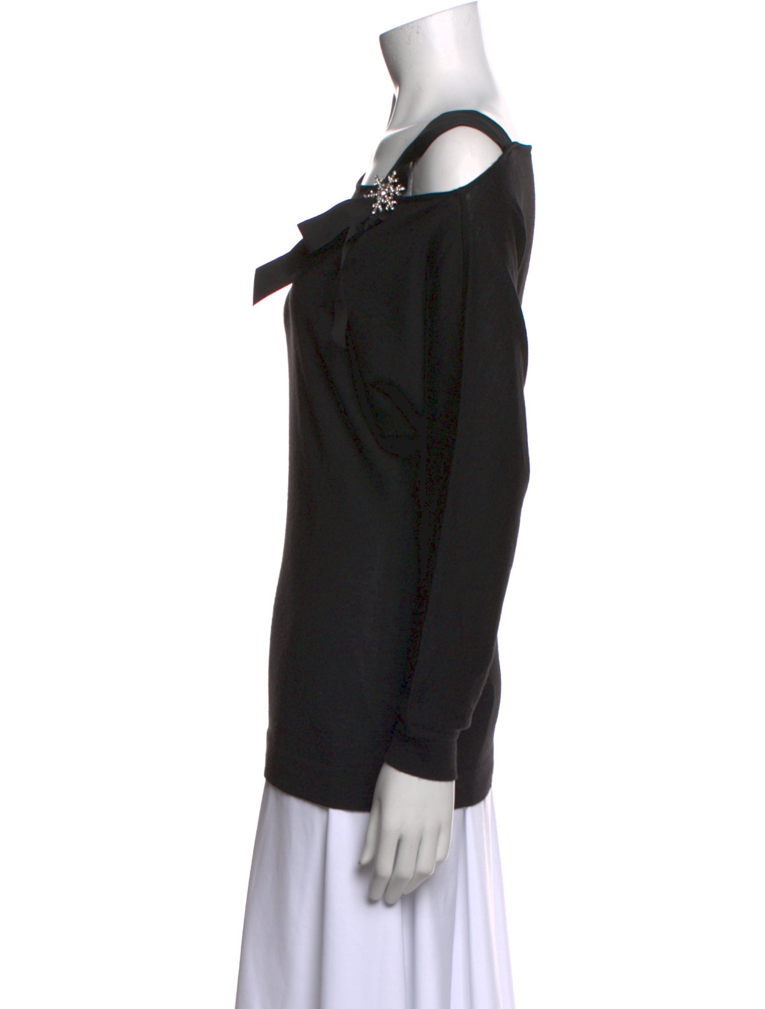 Alberta Ferretti Virgin Wool Bateau Neckline Top