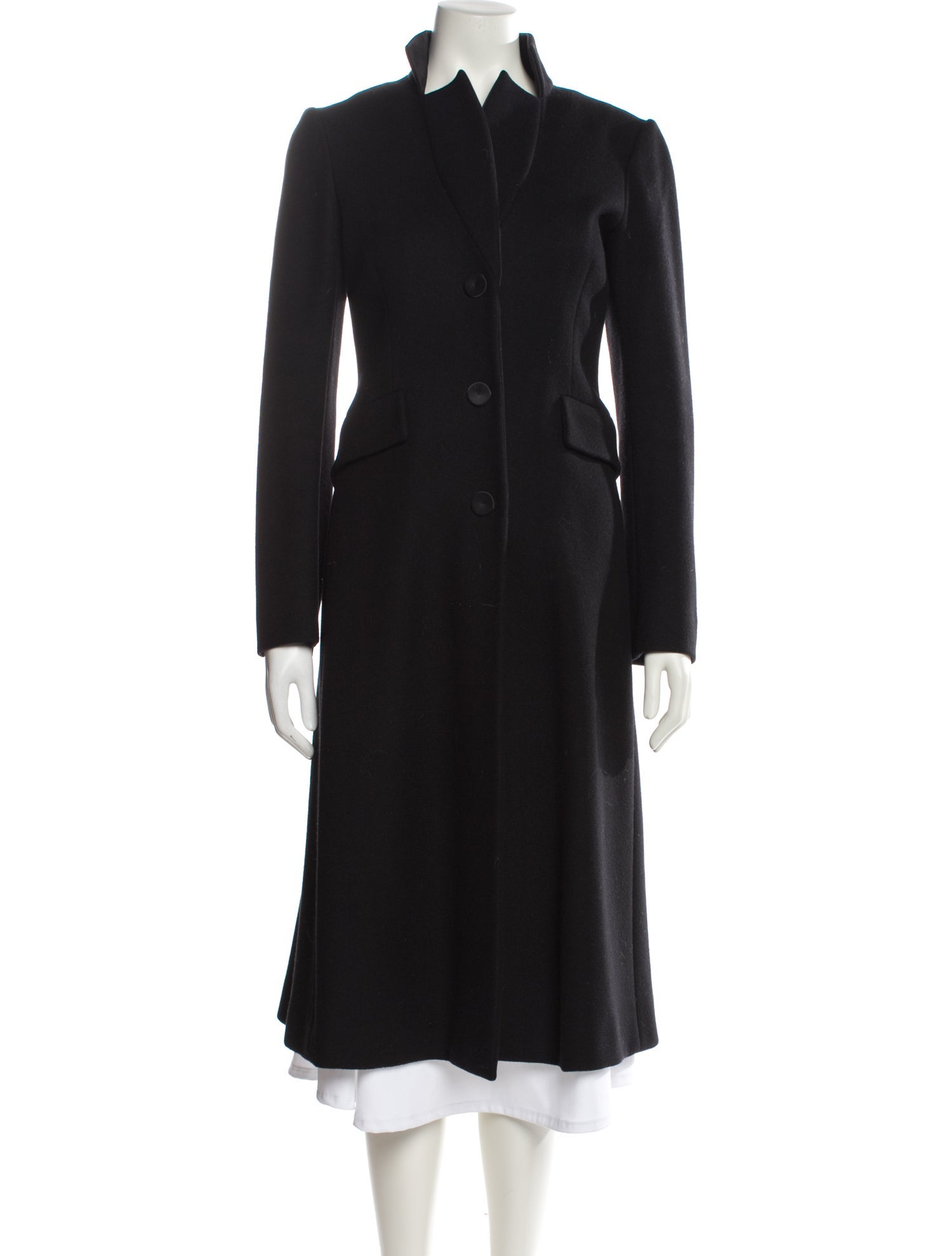 Alberta Ferretti Virgin Wool Faux Fur Coat