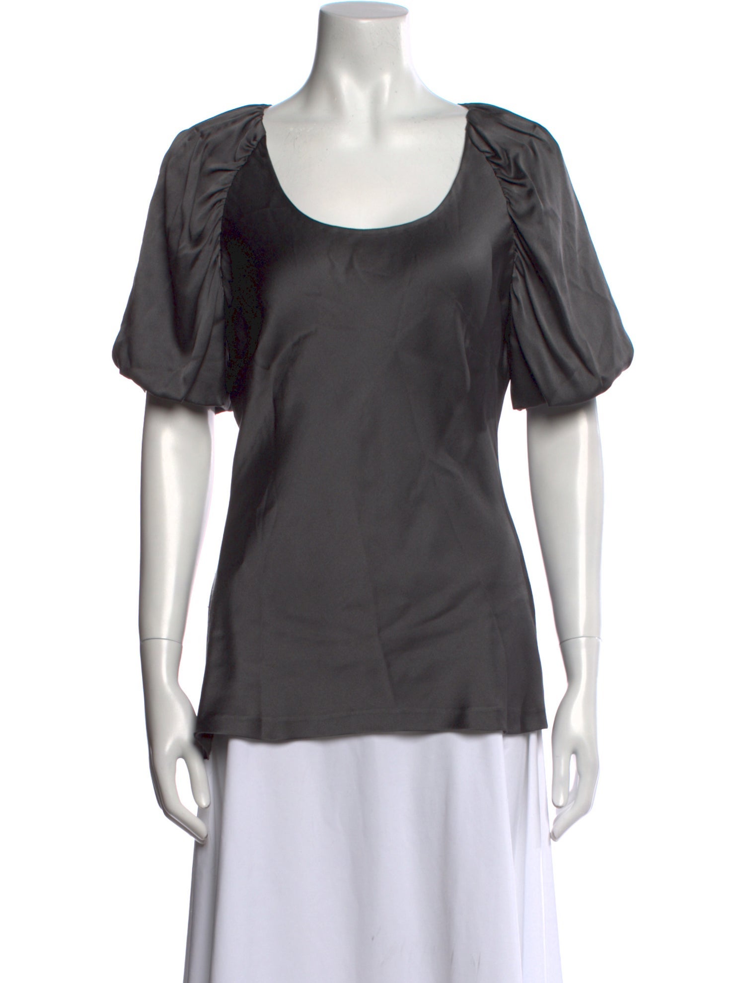 Alberta Ferretti Silk Scoop Neck T-Shirt