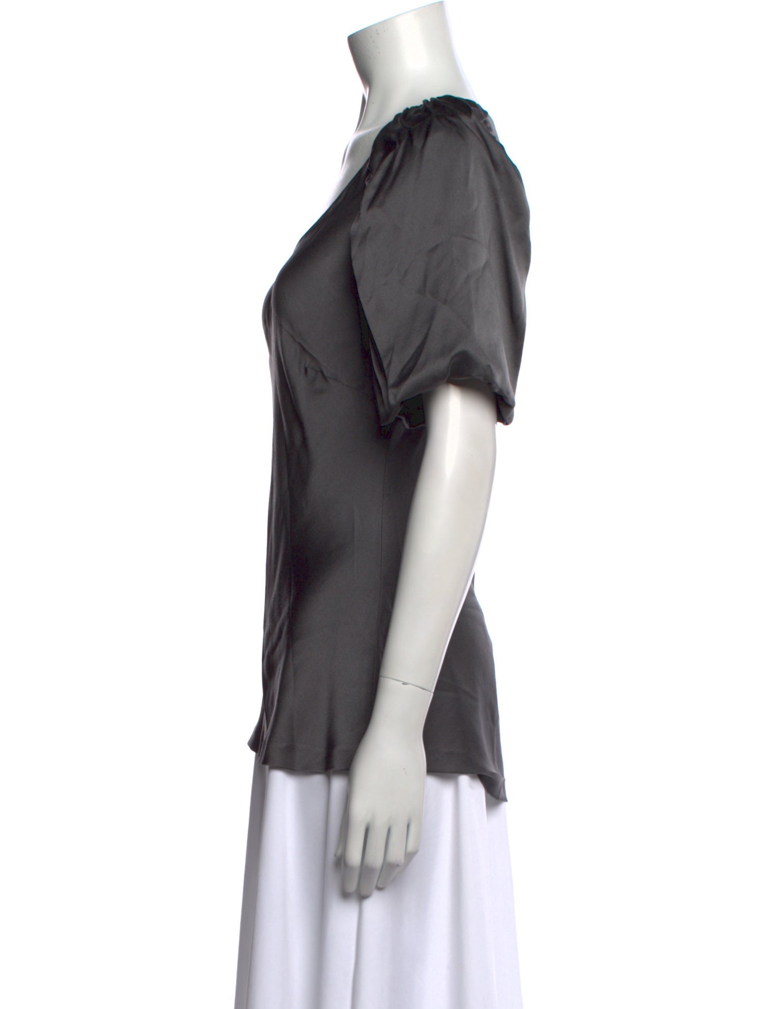 Alberta Ferretti Silk Scoop Neck T-Shirt