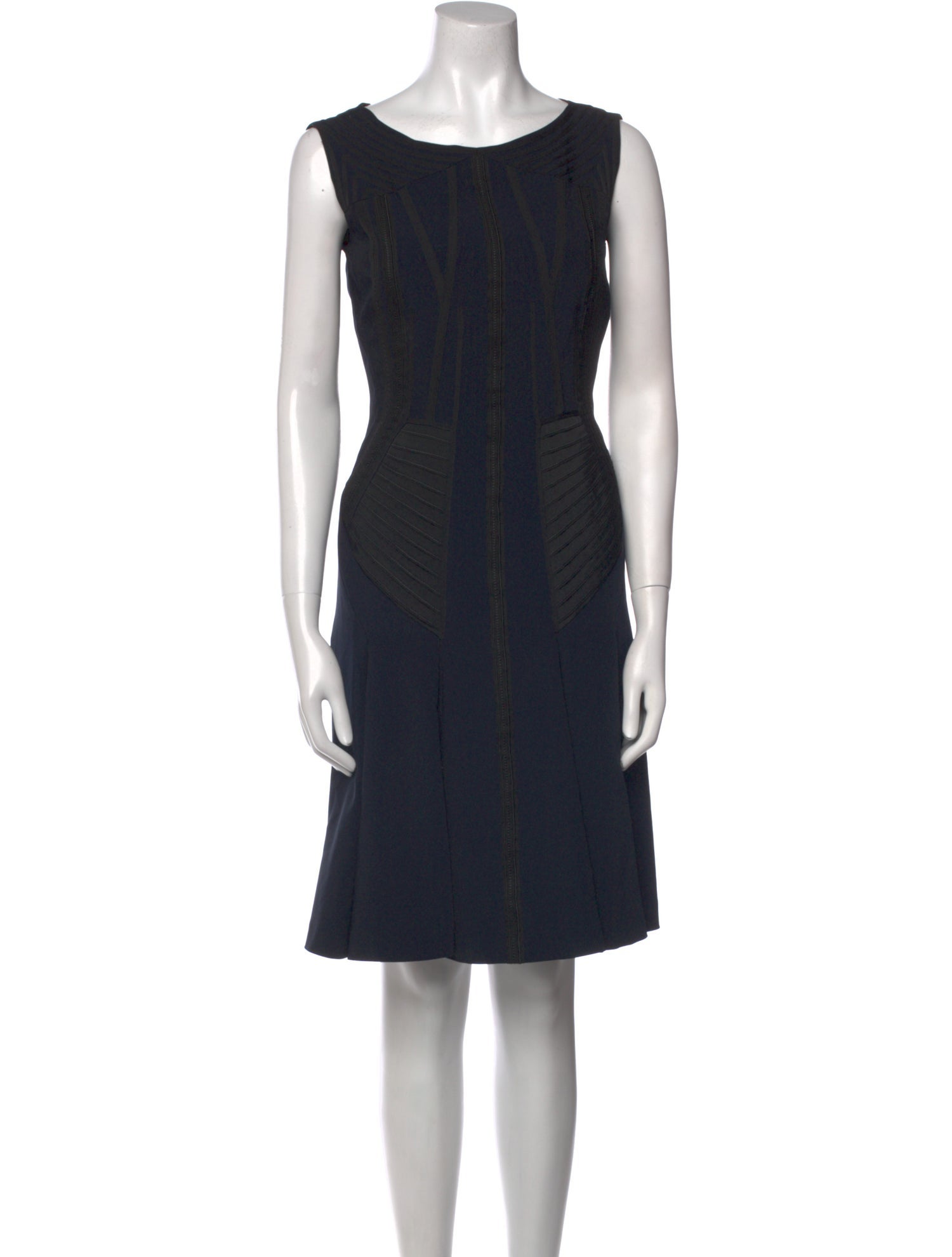 Alberta Ferretti Scoop Neck Knee-Length Dress