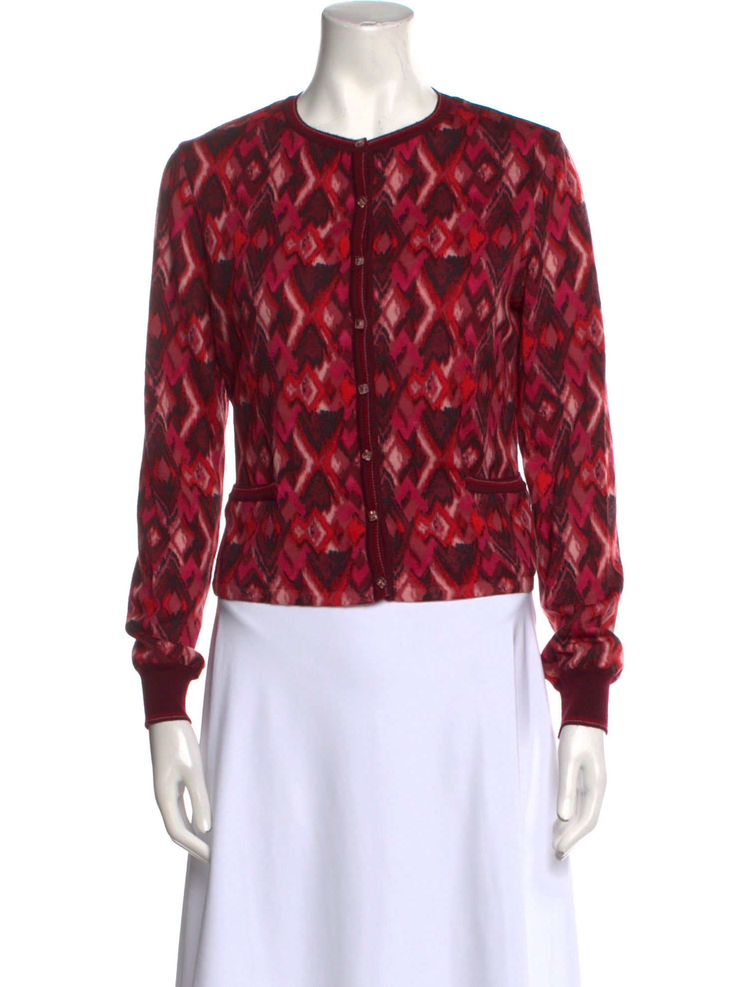 Alberta Ferretti Virgin Wool Printed Sweater