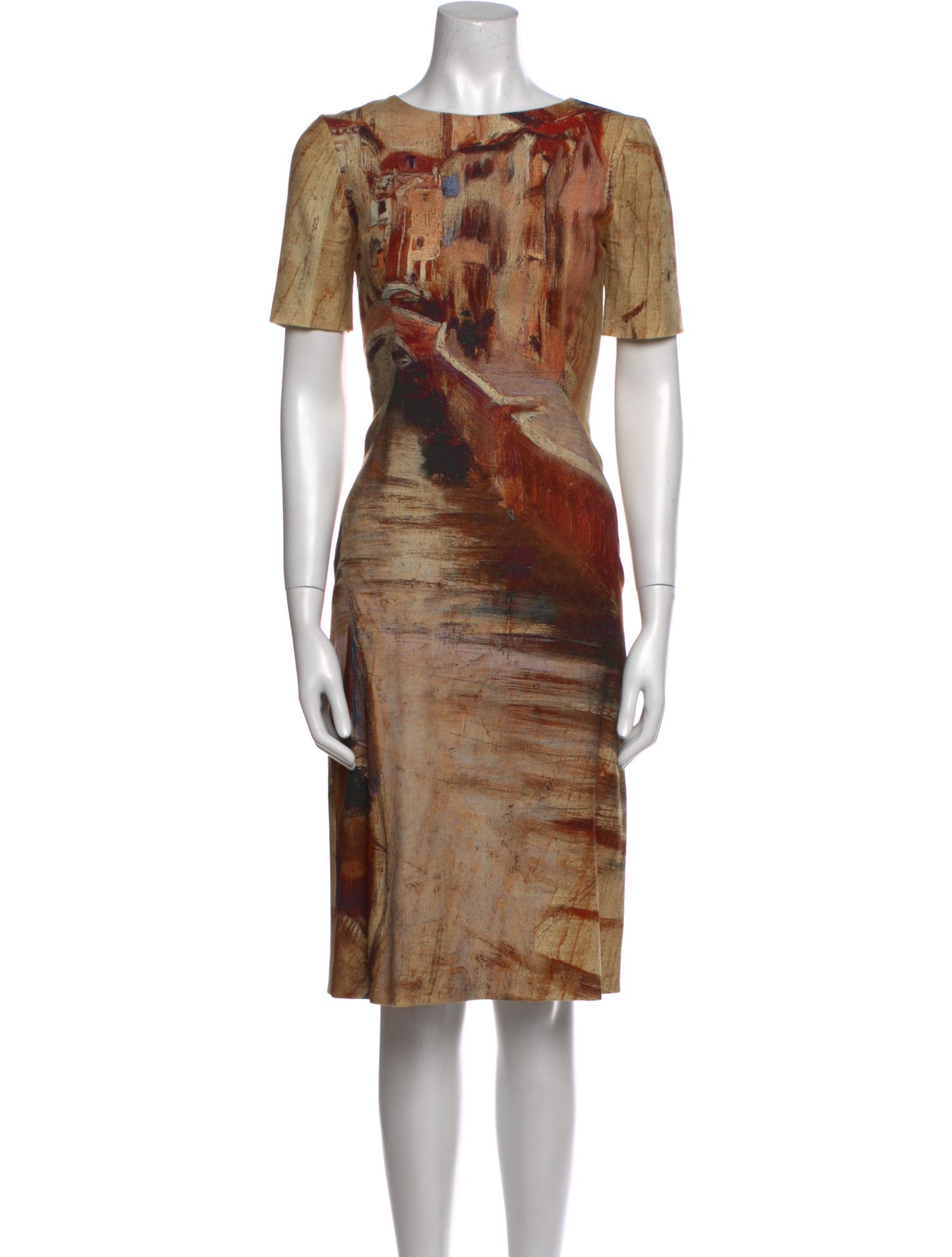 Alberta Ferretti Virgin Wool Knee-Length Dress