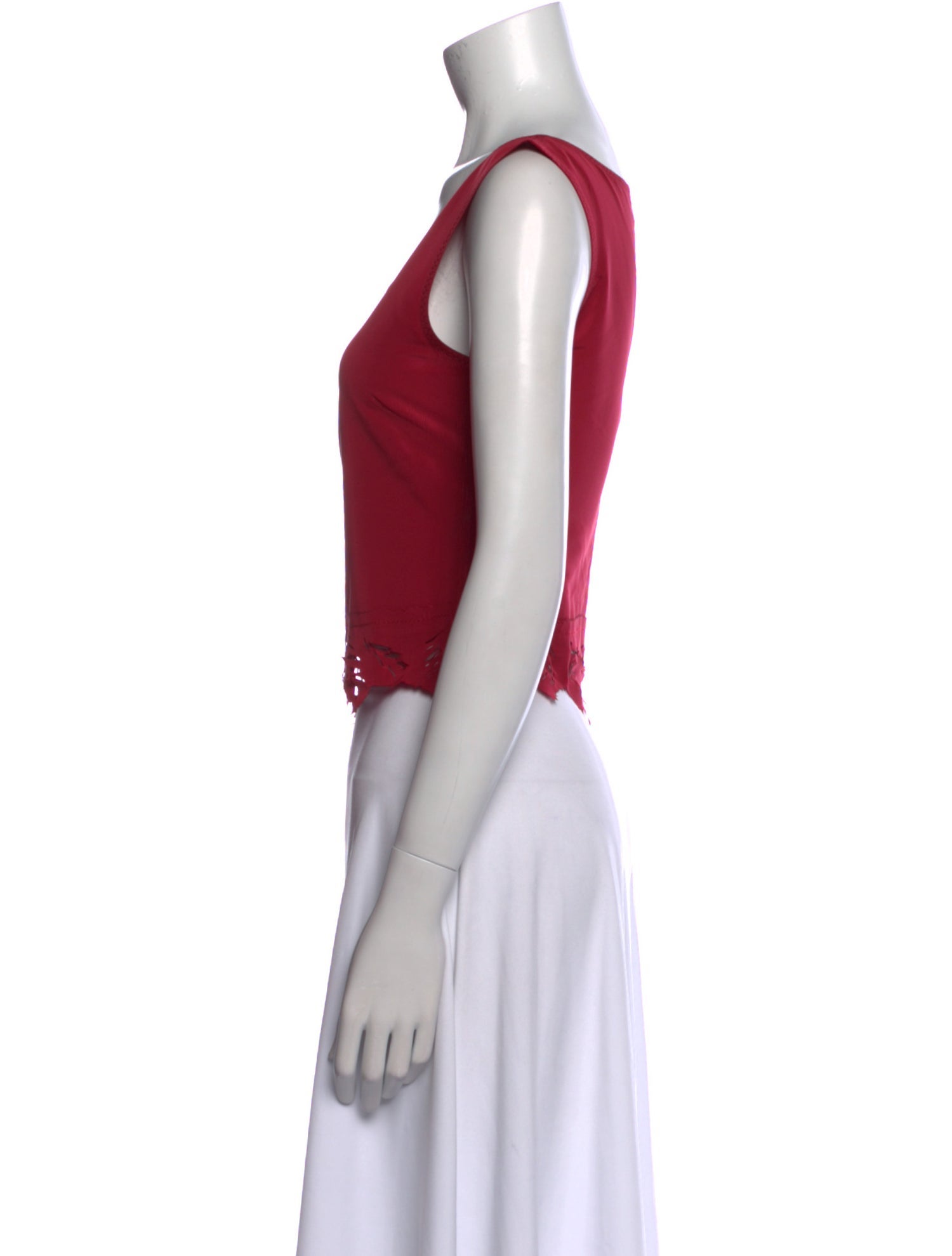 Alberta Ferretti V-Neck Sleeveless Crop Top