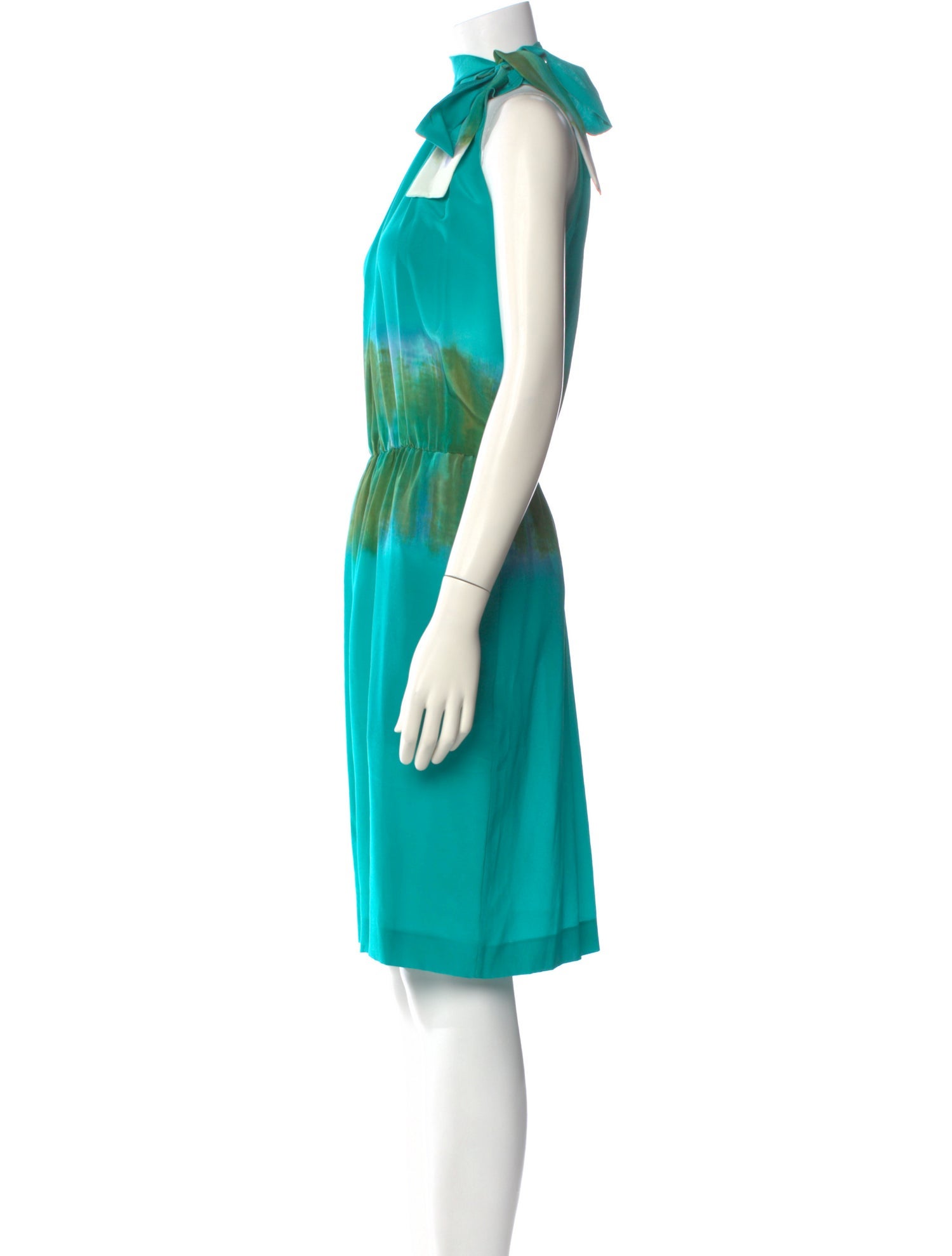 slim fit dress slacks Mikado green dress Alberta Ferretti  D'Adlia