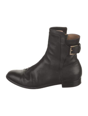 Pre-owned Alberta Ferretti Leather Moto Boots In Black