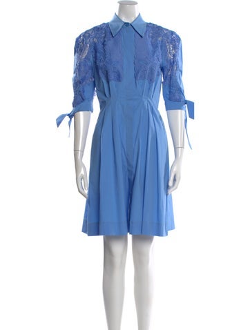 Pre-owned Alberta Ferretti Mini Dress In Blue