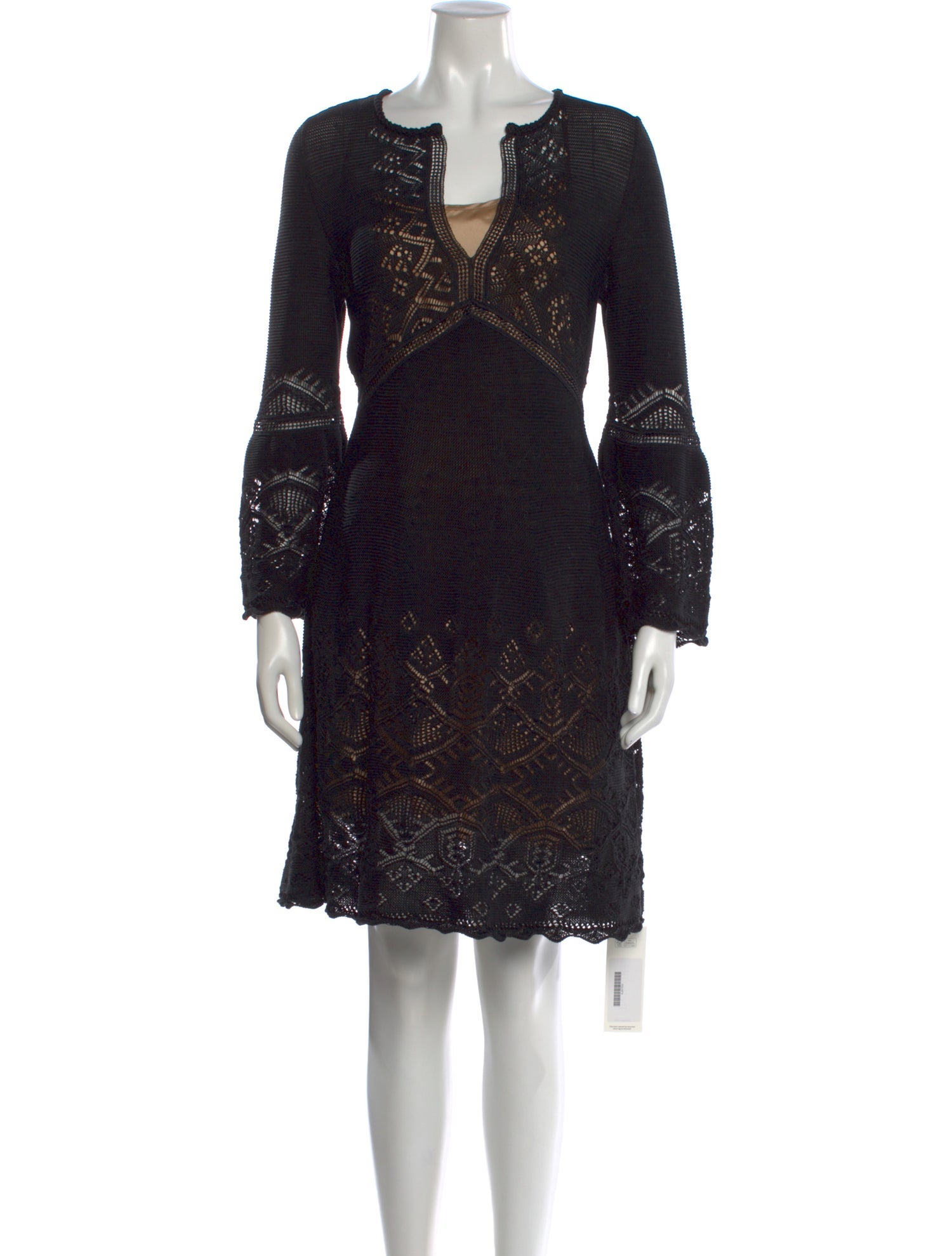 Alberta Ferretti Lace Pattern Mini Dress in Blue, Women's M Alberta Ferretti Lace Pattern Mini Dress in Blue, Women's M