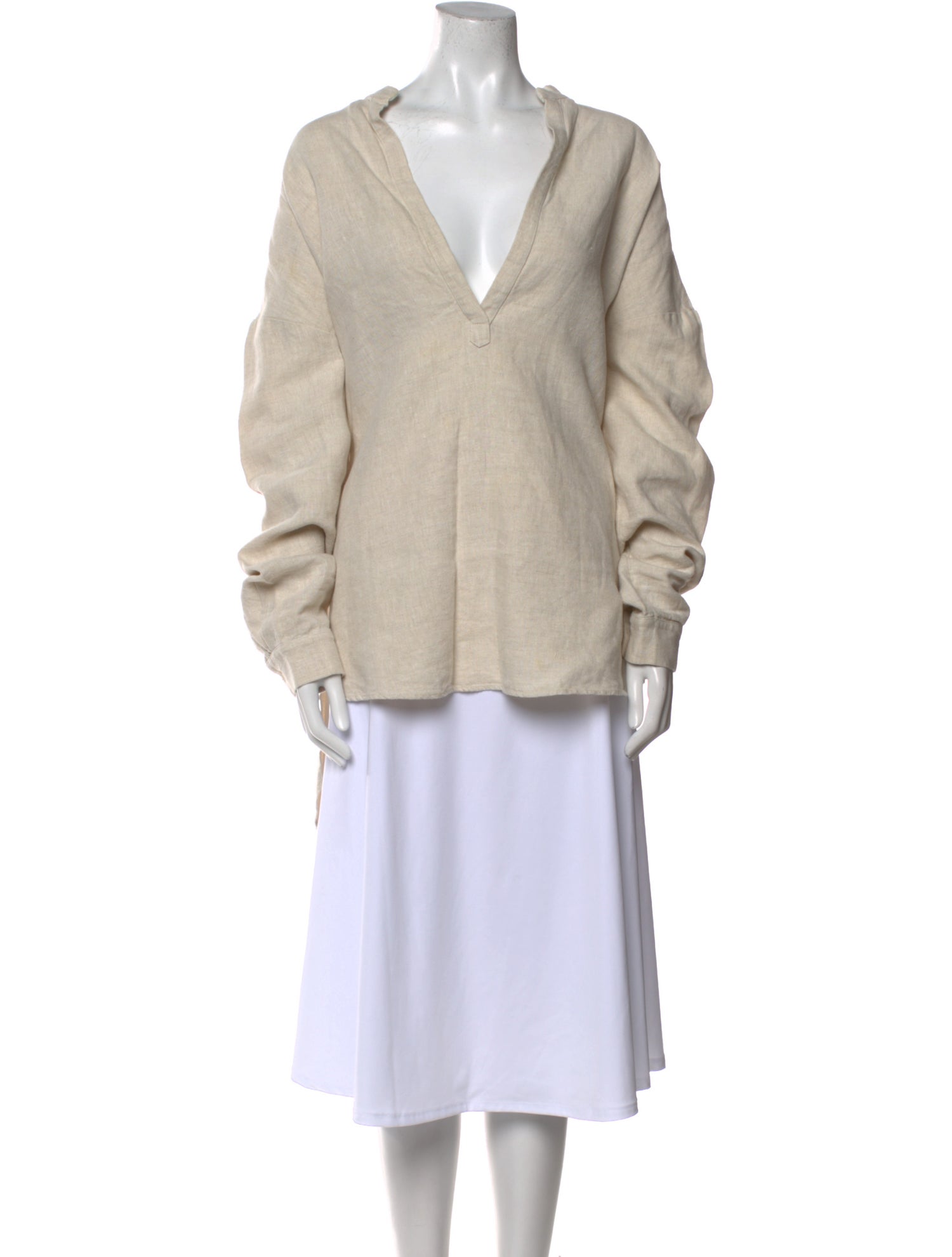 Albus Lumen Linen V-Neck Sweatshirt