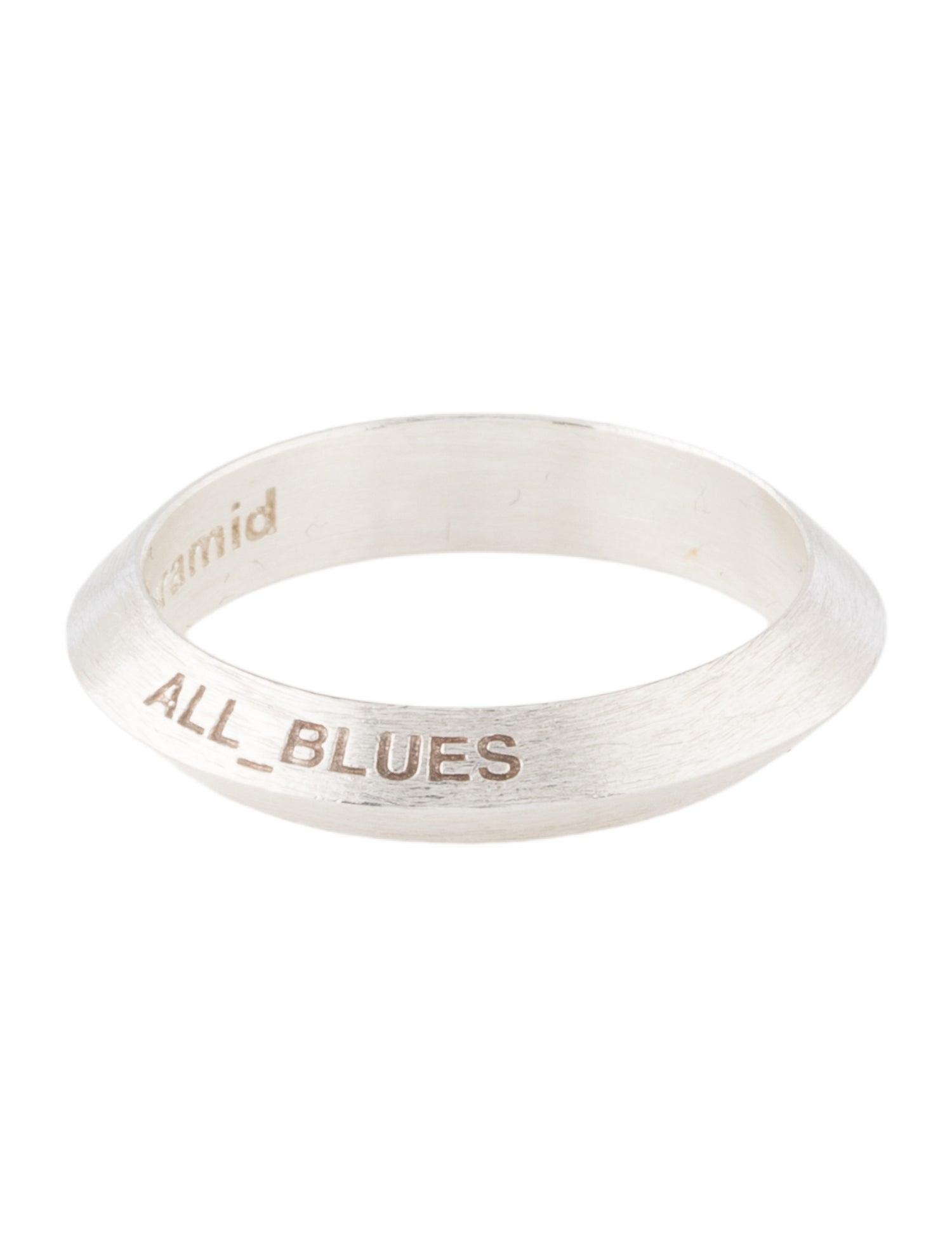 All Blues Pyramid Shape Band Ring