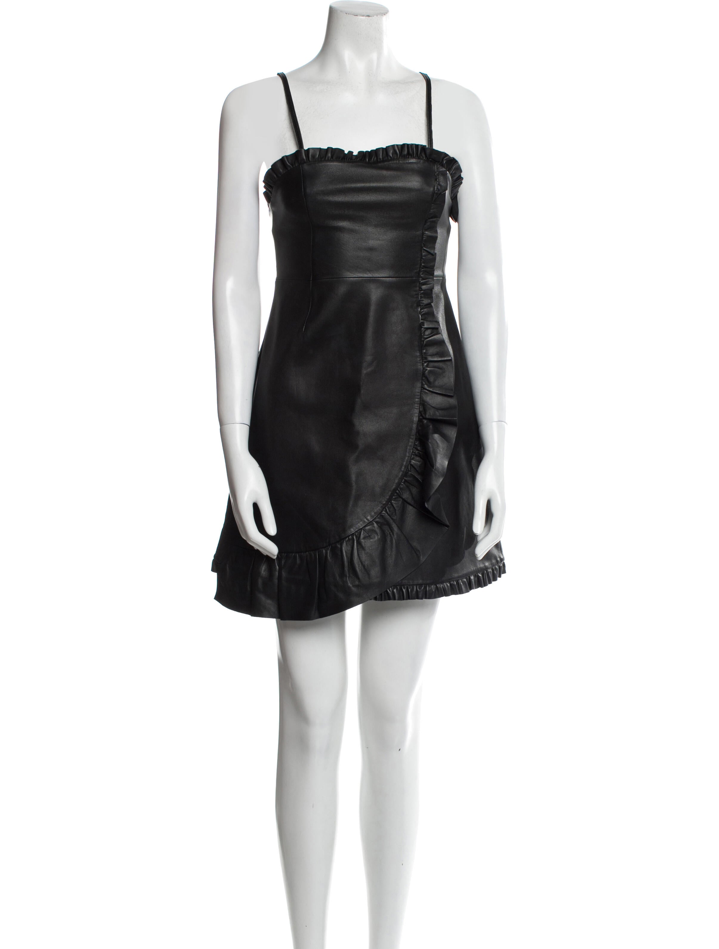 ALEXACHUNG Leather Mini Dress