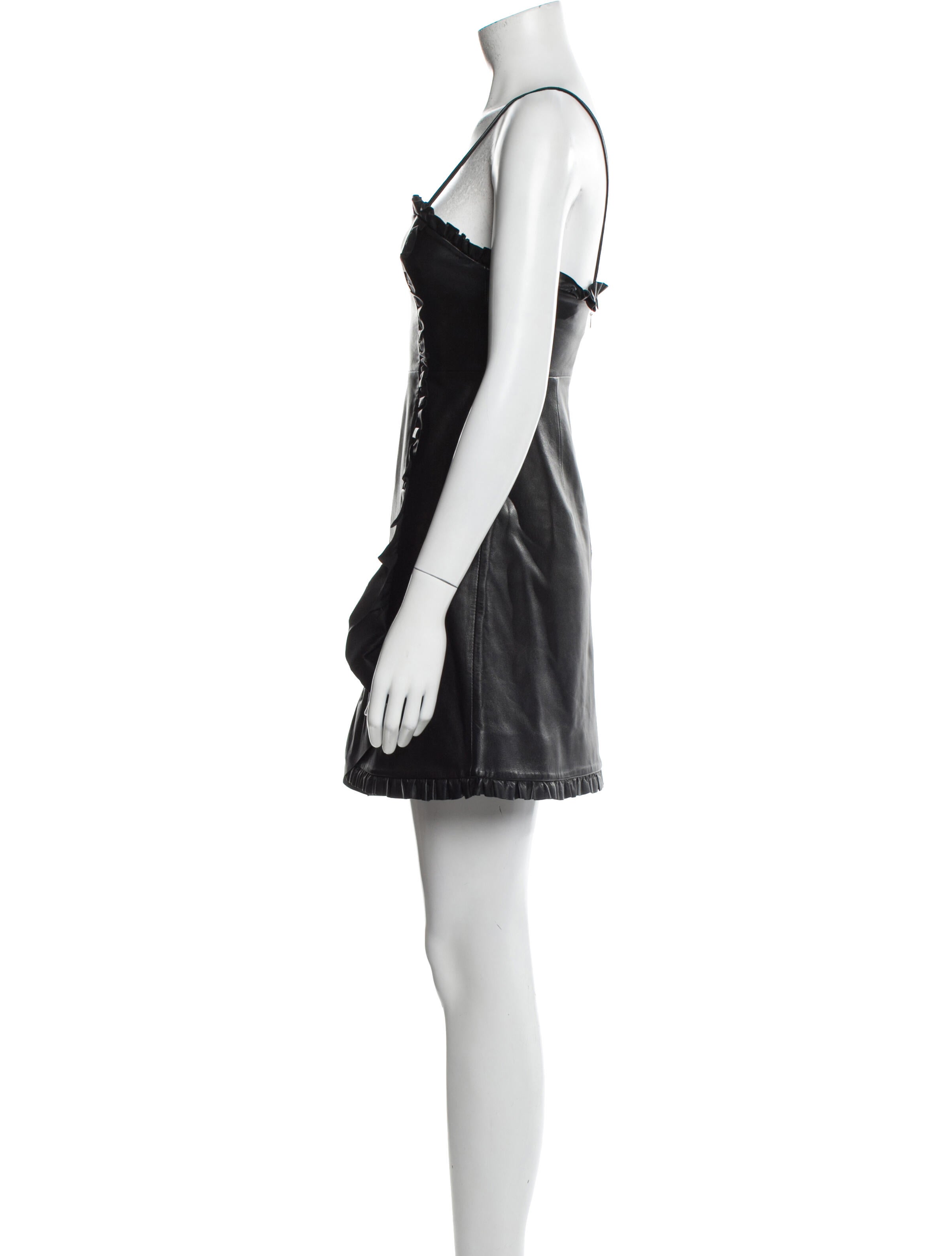 ALEXACHUNG Leather Mini Dress