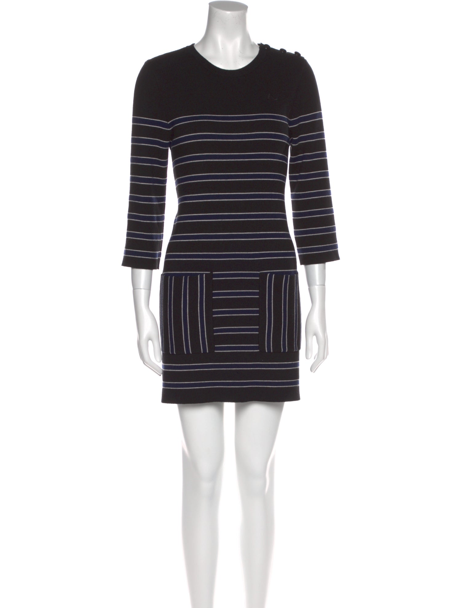 ALEXACHUNG Striped Mini Dress