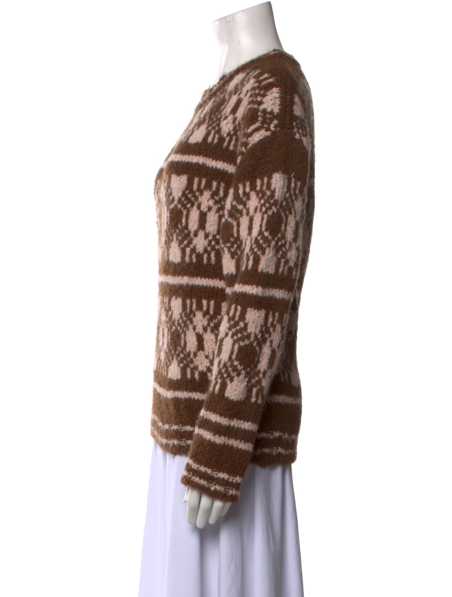 ALEXACHUNG Printed Crew Neck Sweater