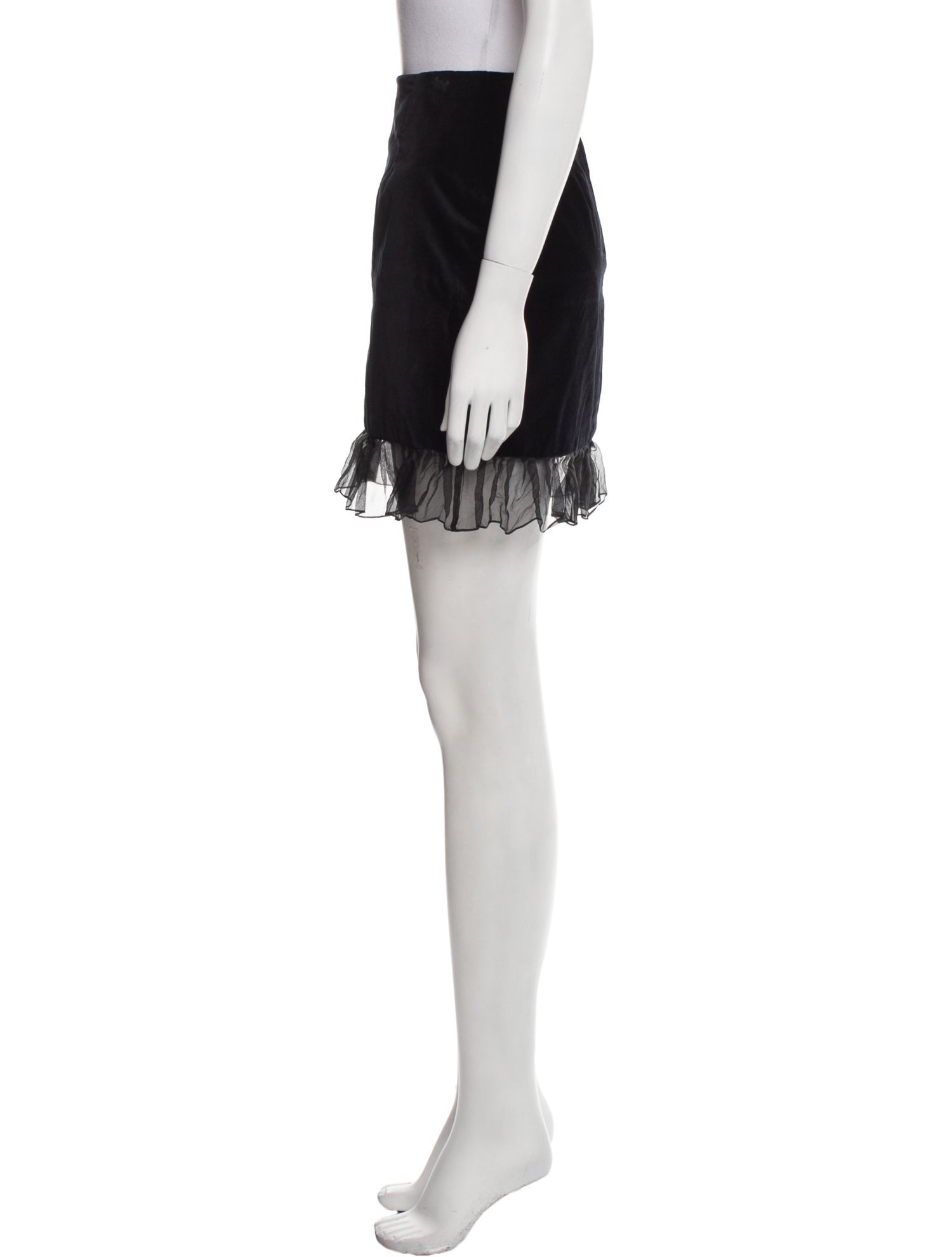 ALEXACHUNG Velvet Mini Skirt