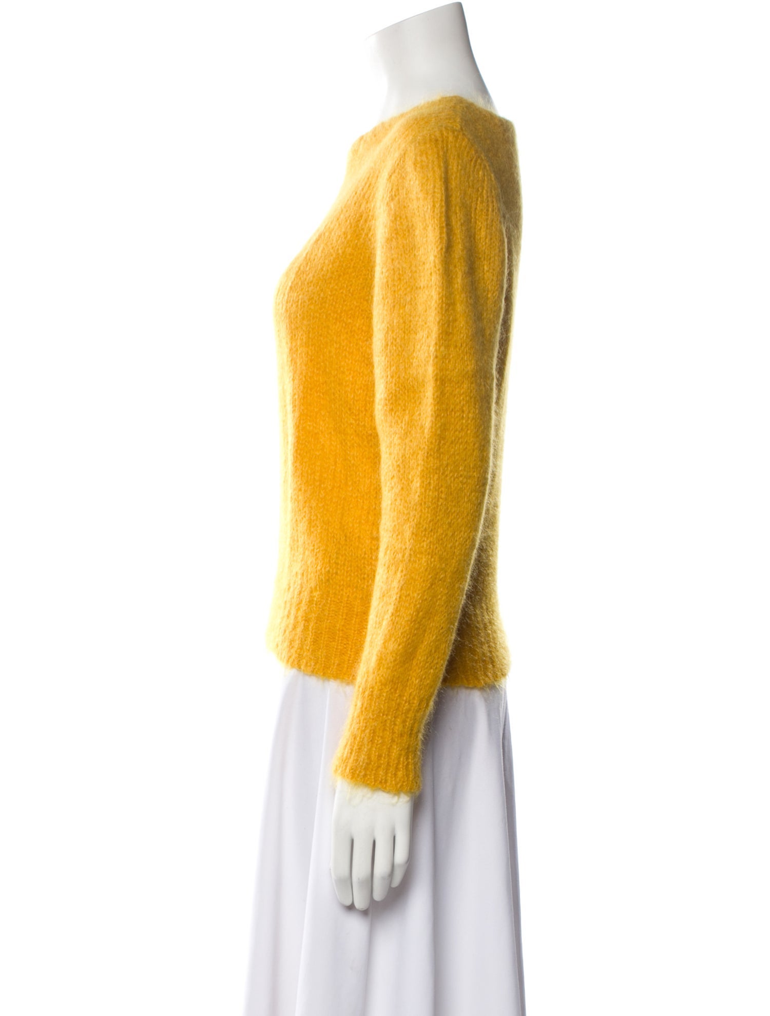 ALEXACHUNG Mohair Bateau Neckline Sweater