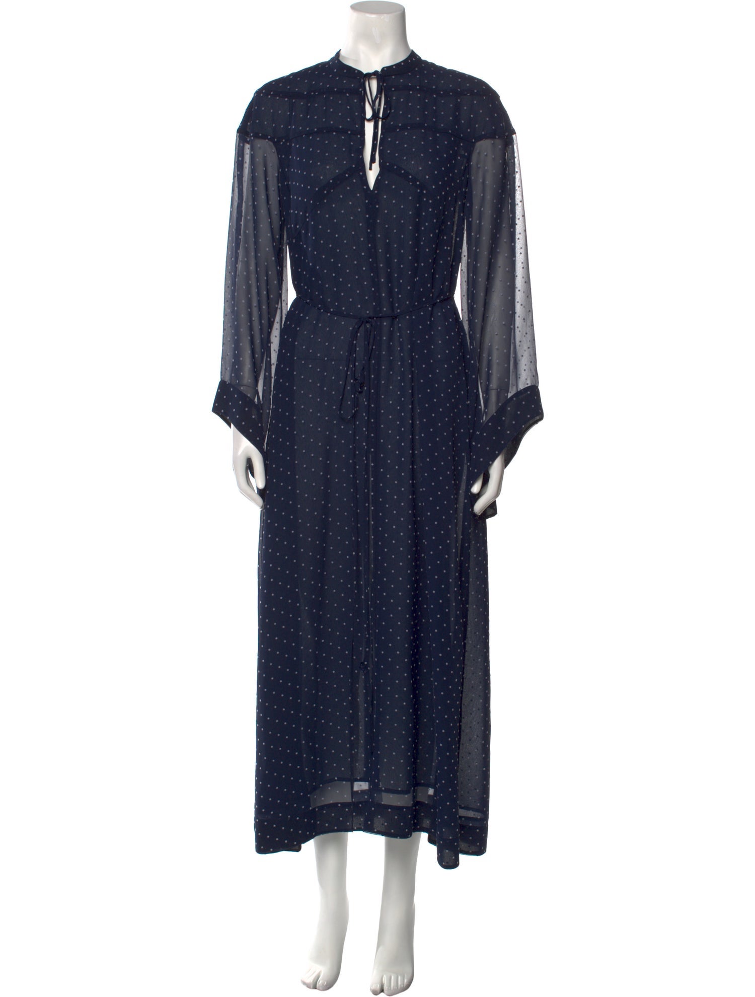 ALEXACHUNG Polka Dot Print Long Dress