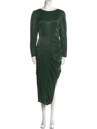 ALEXACHUNG Bateau Neckline Long Dress