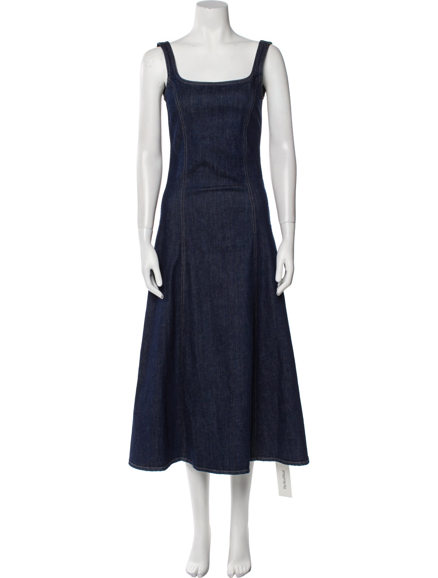 ALEXACHUNG Square Neckline Long Dress