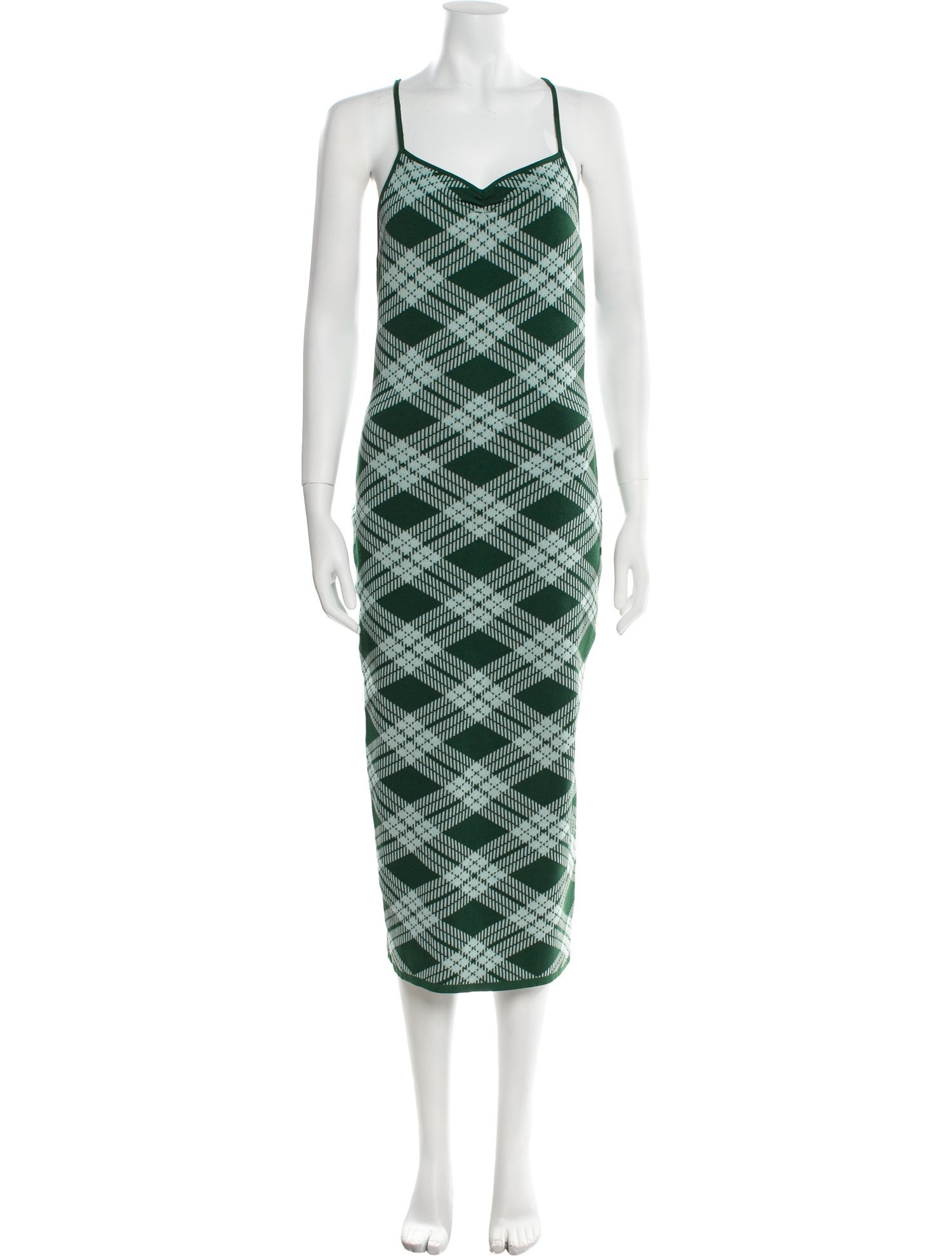 ALEXACHUNG Printed Midi Length Dress