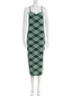 ALEXACHUNG Printed Midi Length Dress