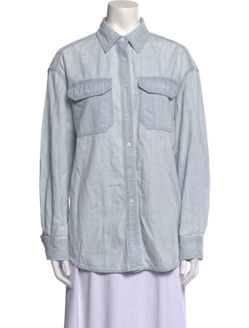 ALEXACHUNG Long Sleeve Button-Up Top