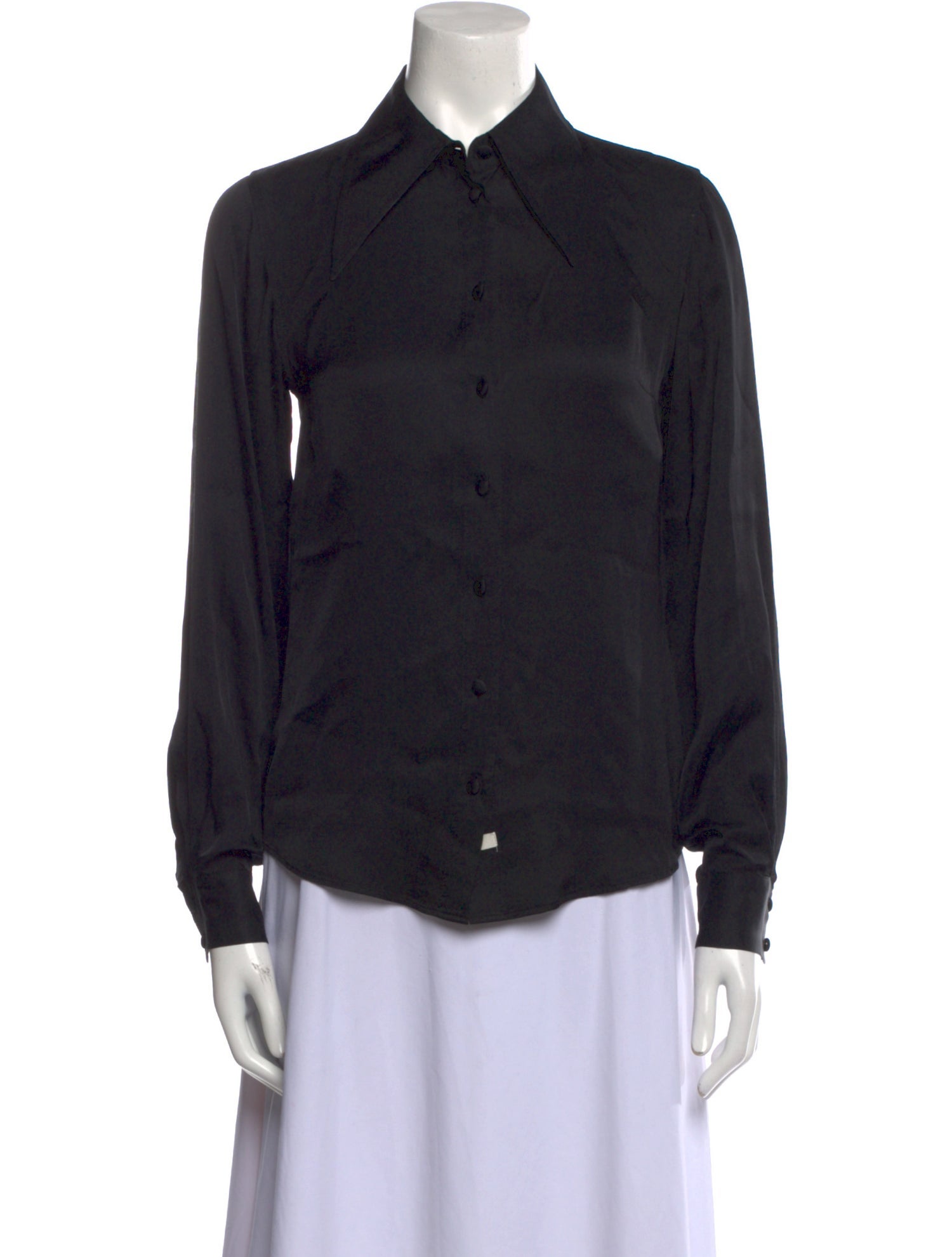 ALEXACHUNG Long Sleeve Button-Up Top