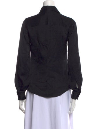 ALEXACHUNG Long Sleeve Button-Up Top