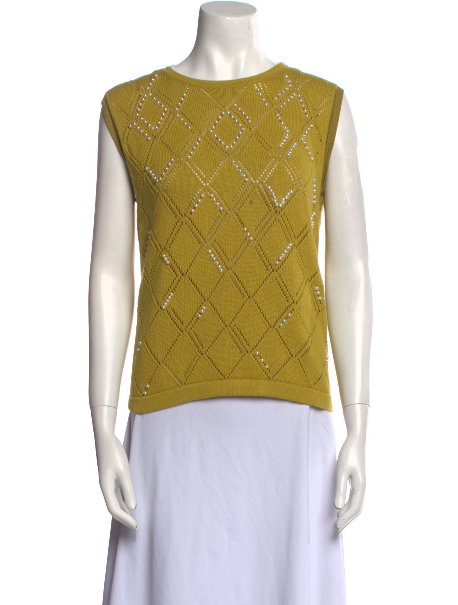 ALEXACHUNG Printed Scoop Neck Sweater