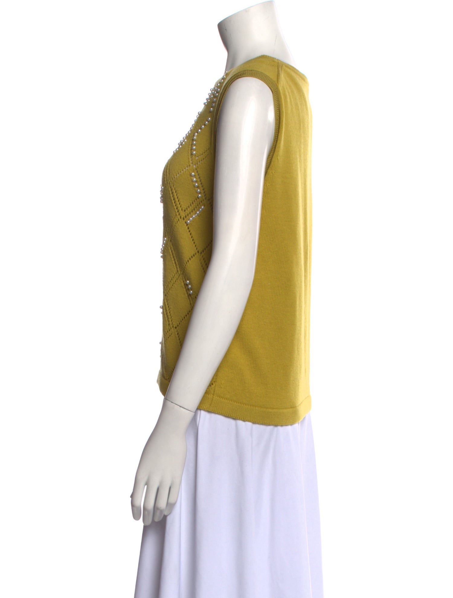 ALEXACHUNG Printed Scoop Neck Sweater