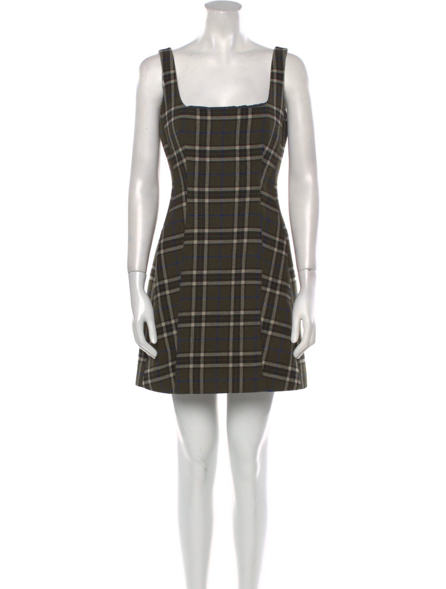 ALEXACHUNG Plaid Print Mini Dress