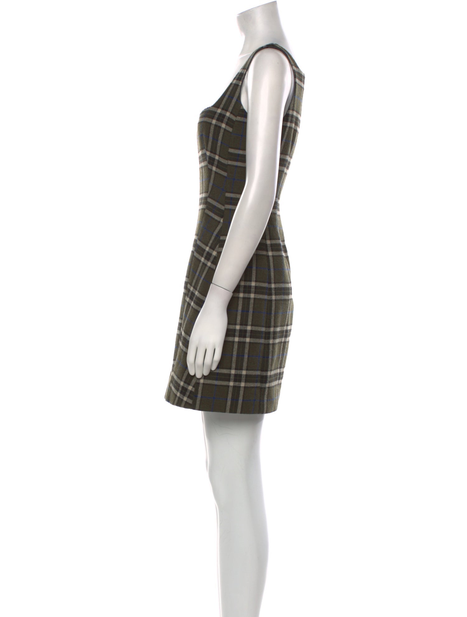 ALEXACHUNG Plaid Print Mini Dress