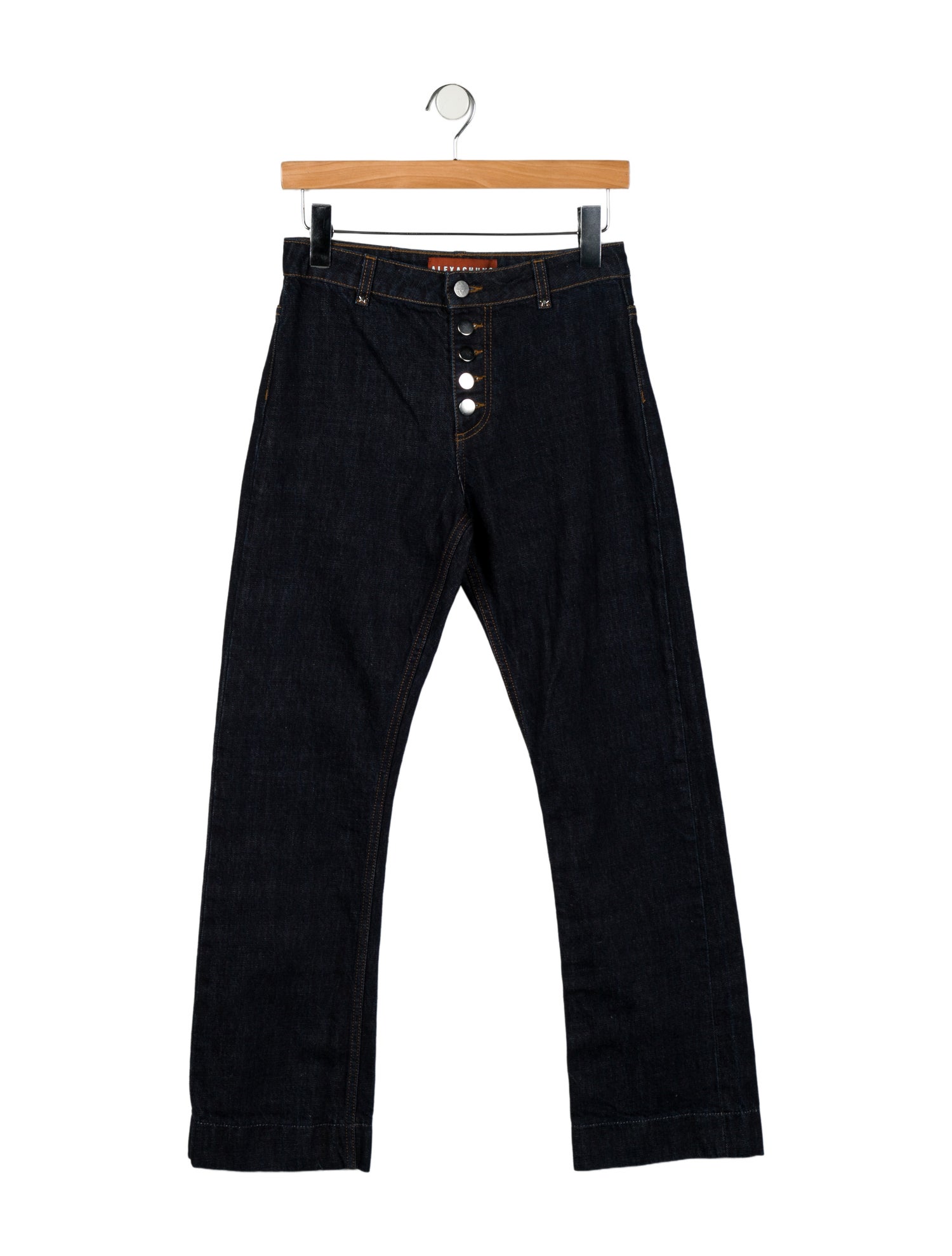 ALEXACHUNG Mid-Rise Straight Leg Jeans