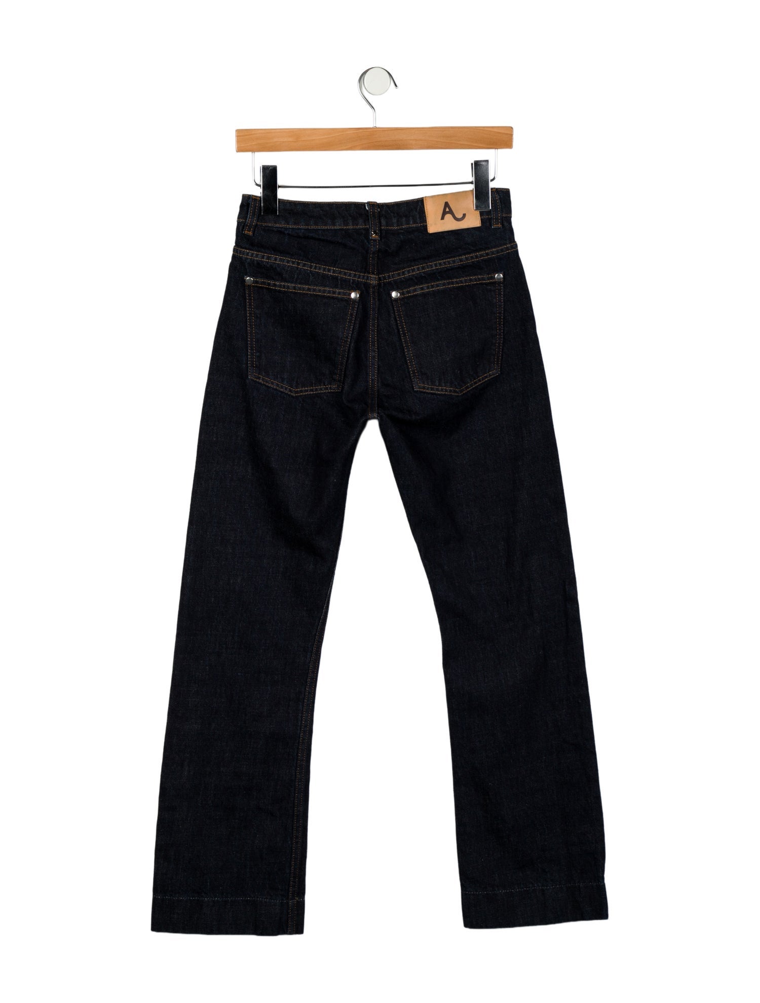 ALEXACHUNG Mid-Rise Straight Leg Jeans