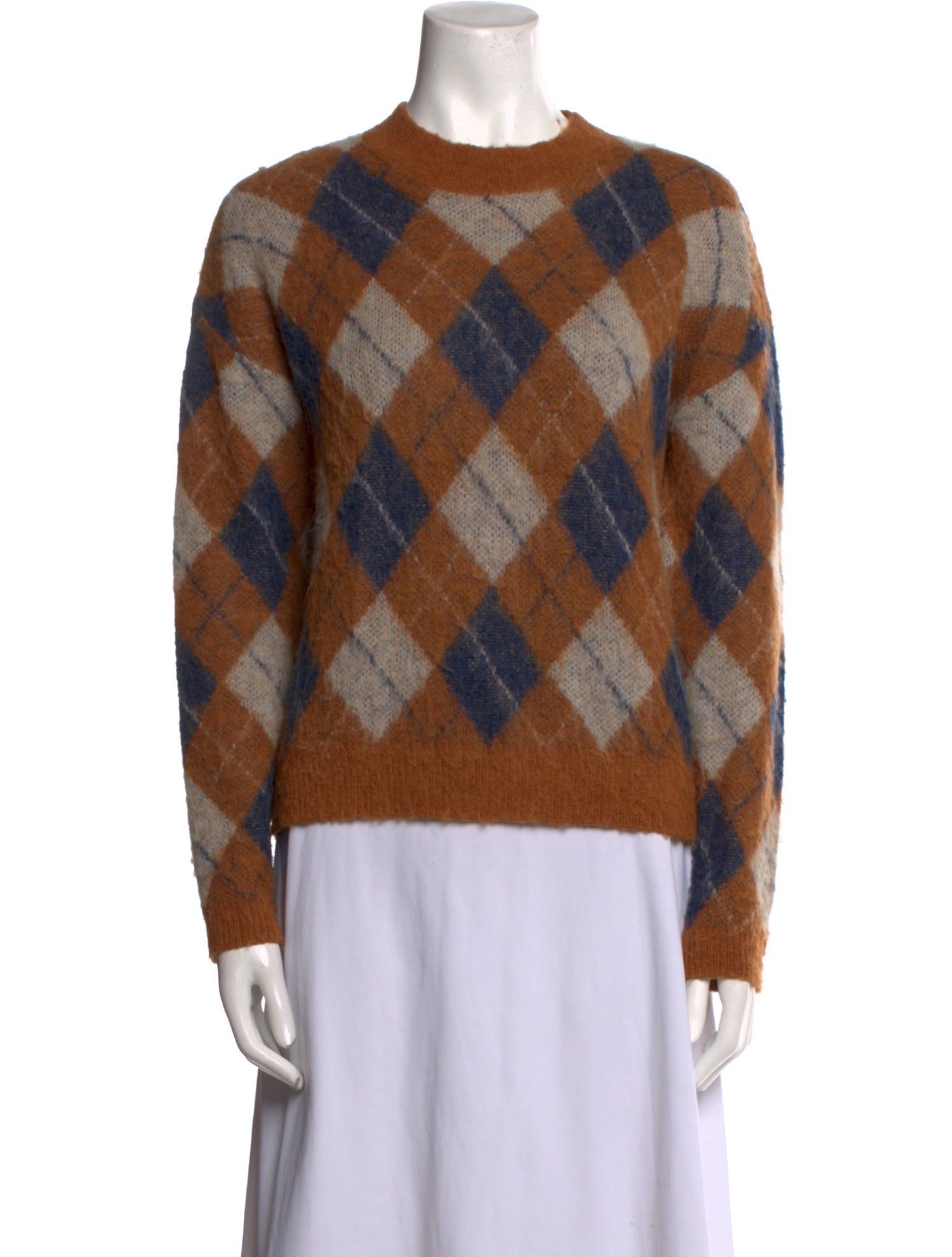 ALEXACHUNG Printed Crew Neck Sweater