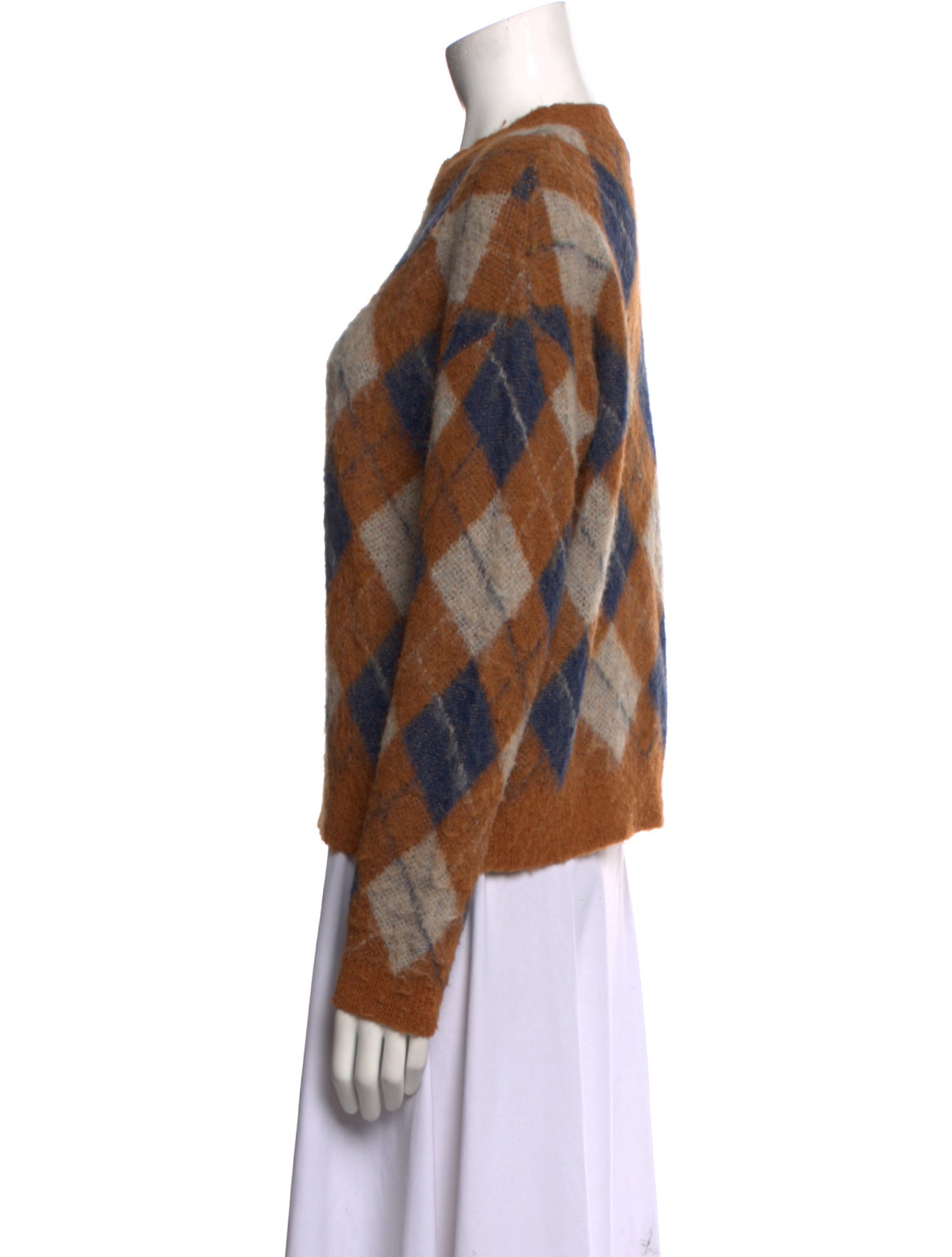 ALEXACHUNG Printed Crew Neck Sweater