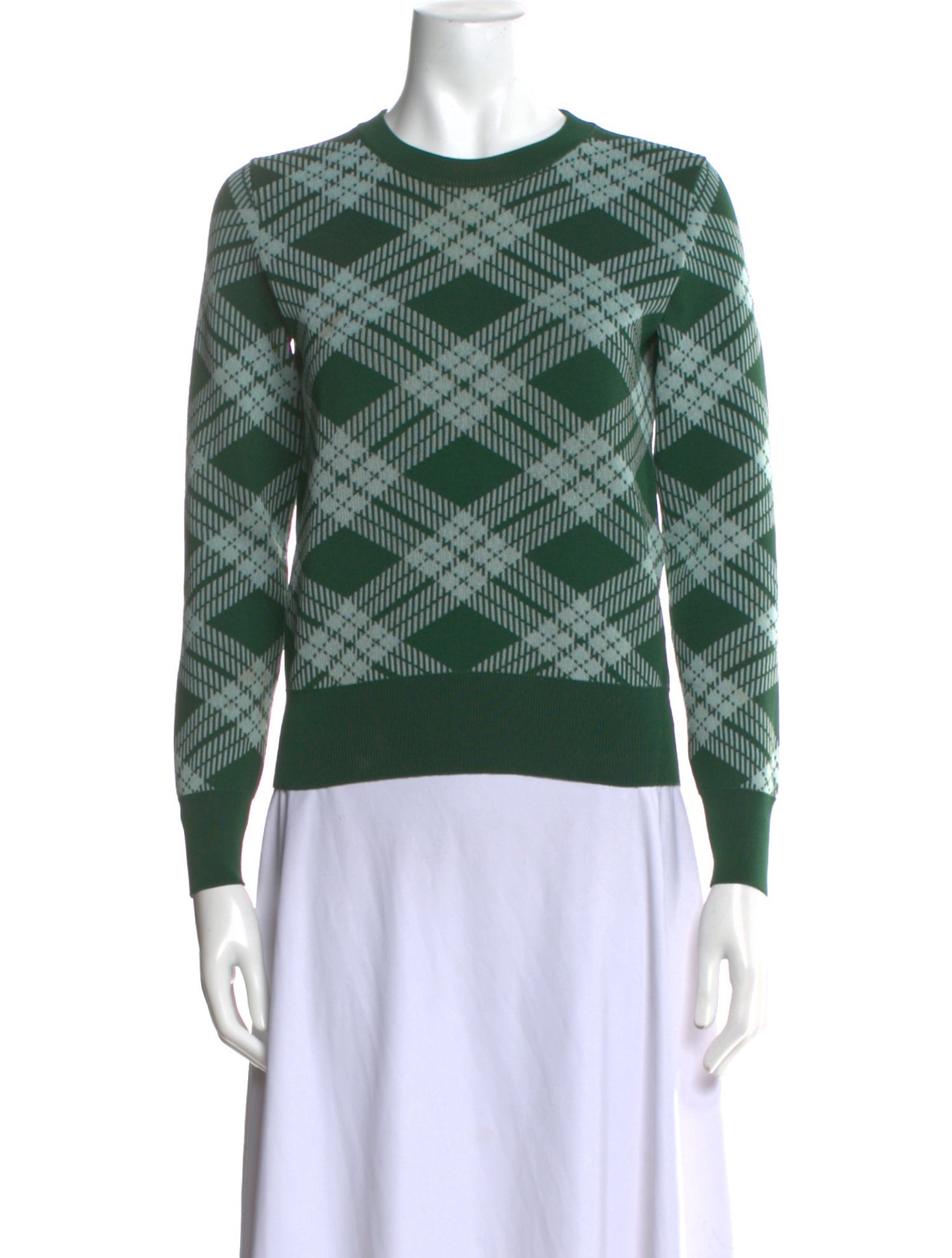 ALEXACHUNG Printed Crew Neck Sweater